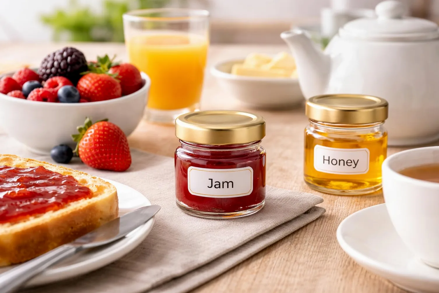 Lot de 100 mini bocaux à confiture/conserve 41 ml + couvercles dorés à visser Idéal pour échantillons, portions de petit-déjeuner, mariages et cadeaux