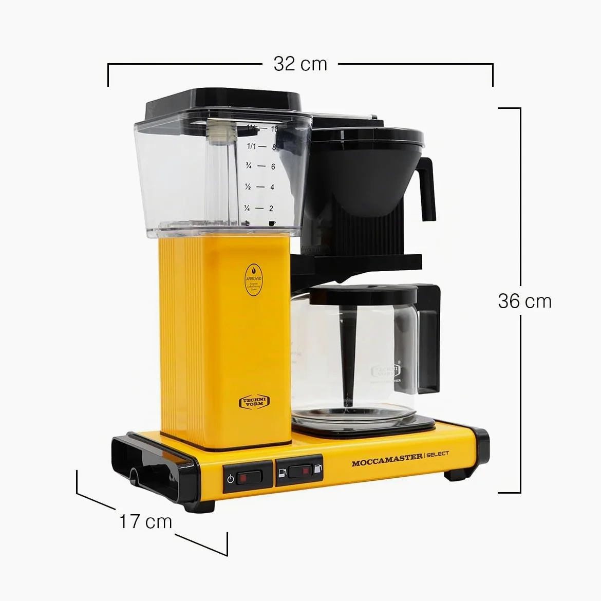 Moccamaster KBG Select, Cafetière à filtre, Pichet en verre, Yellow Pepper, 1.25L