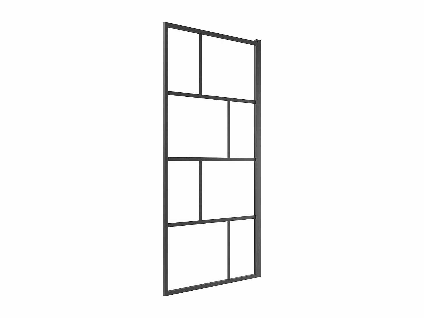 Vente-unique - Pare baignoire pivotant style industriel - 70 x 140 cm - Noir mat - Verre - RIVANON