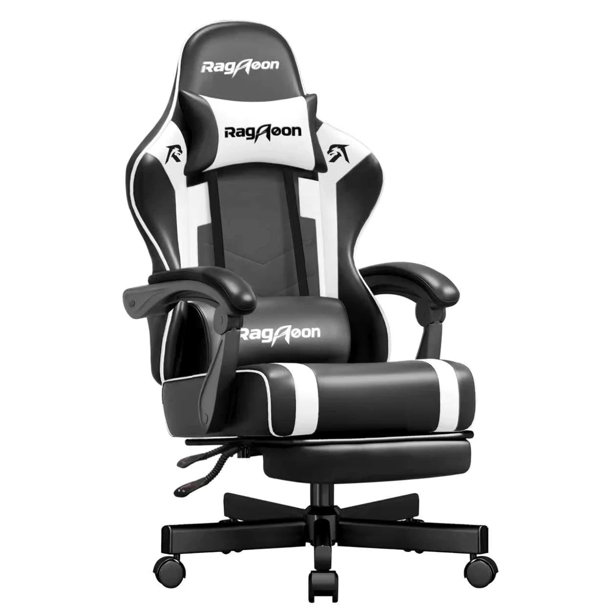 Chaise Siege Gaming Ergonomique-Chaises de Gamer avec Appui-Tête et Support Lombaire Repose-Pieds Rétractable Inclinaison du Dossier de 90 à 135° Capacité de Charge de 200 Kg