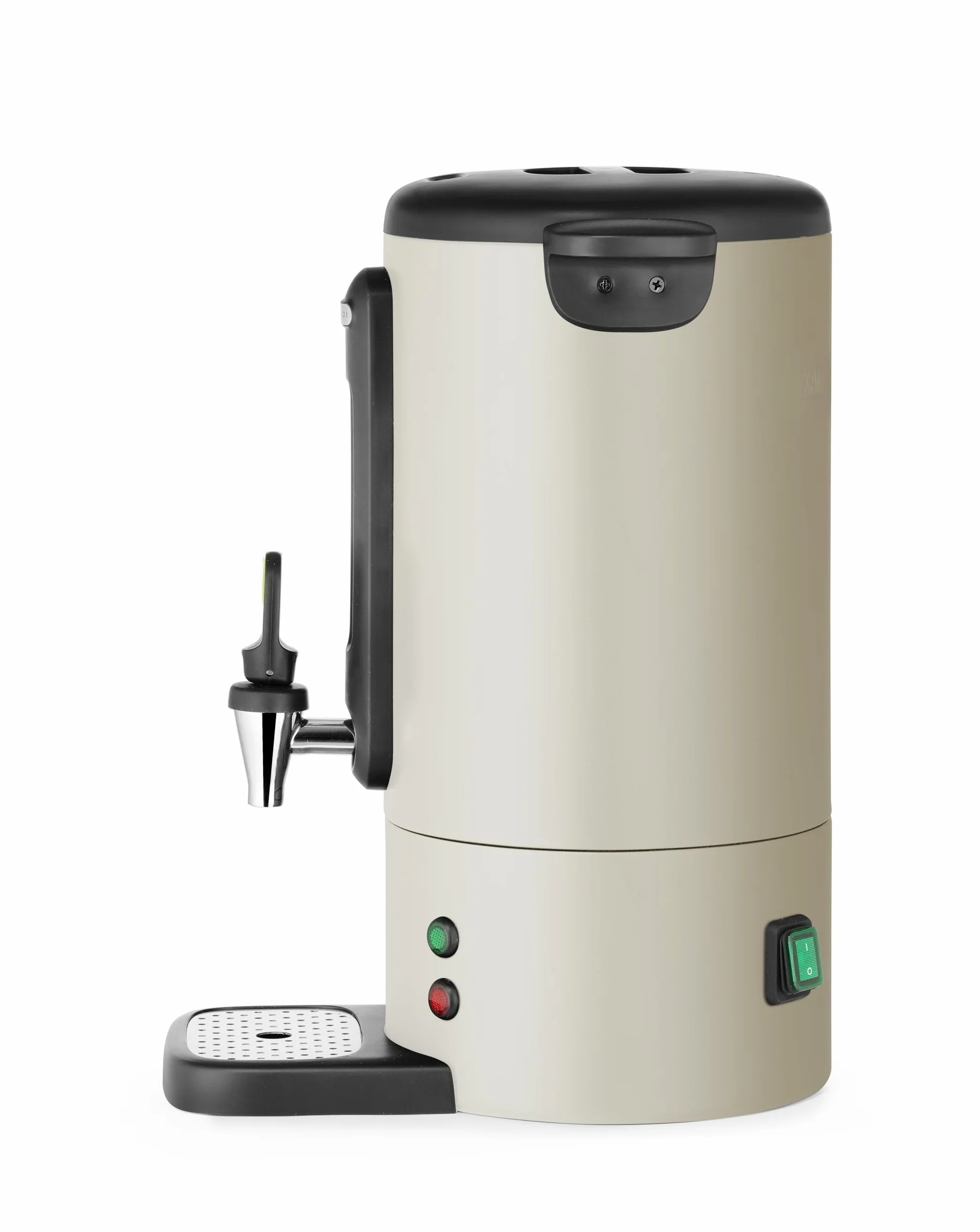 HENDI Percolateur à café 7L UNIQ, cafetière à percolation avec paroi simple et robinet anti-gouttes, filtre intégré, 230V, 50/60Hz, 1050W, 307x330x(H) 450mm, blanc cassé, Inox, PP