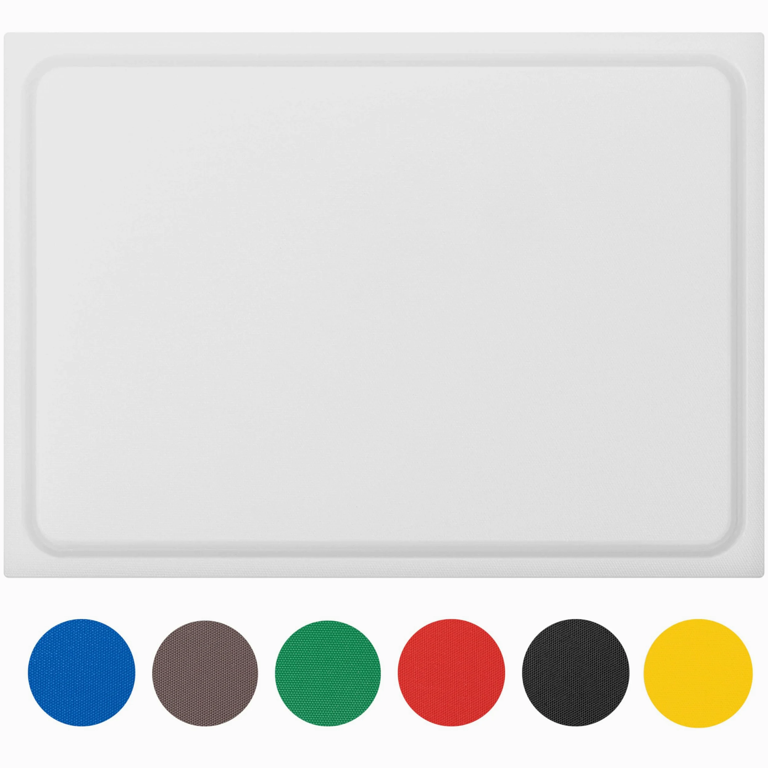 Planche à découper en plastique PE-HD Blanc, 60x40x2 cm, passe au lave-vaisselle, extra épaisse, n'abîme pas les couteaux bac à jus