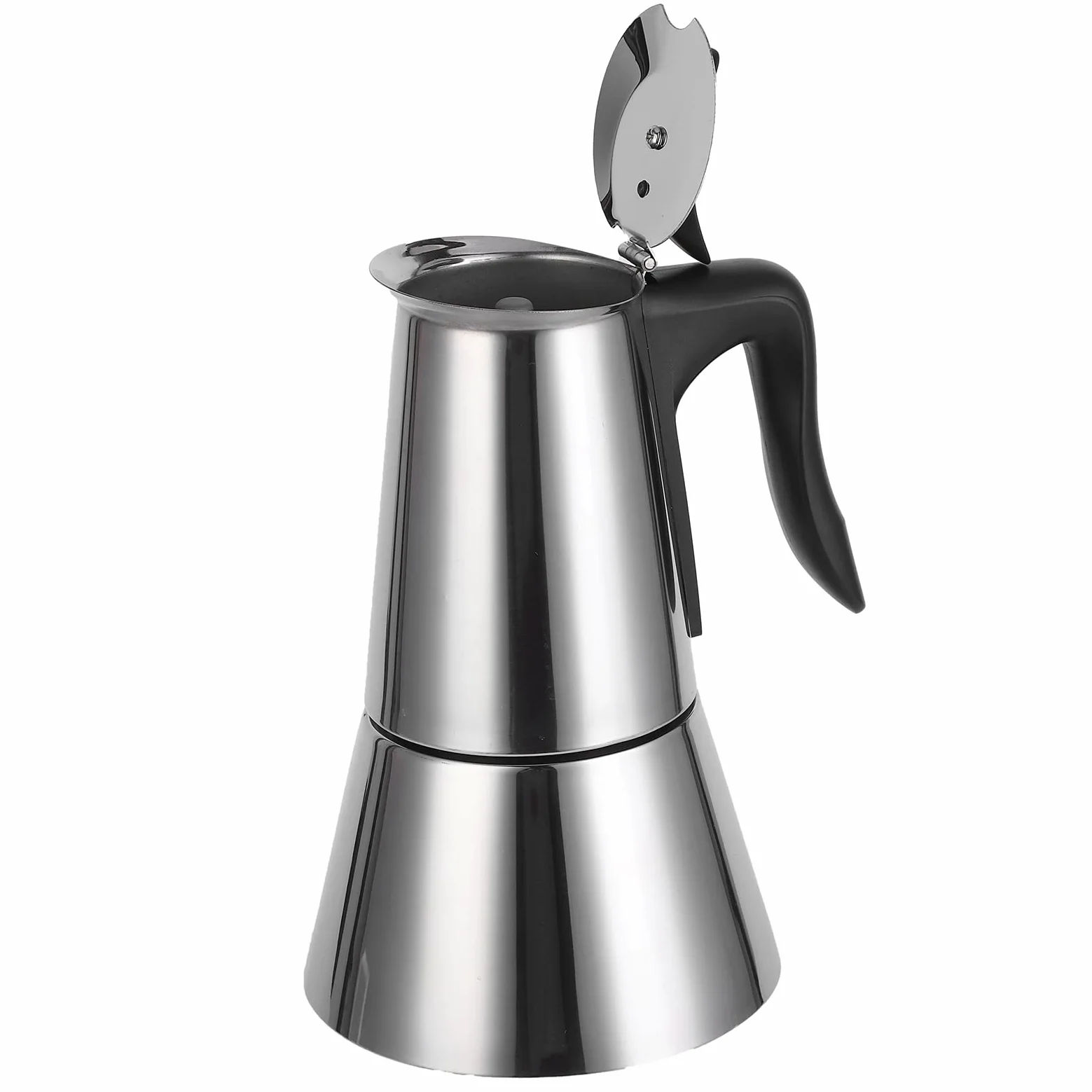 Cafetière à percolateur électrique, 480W 300ML Machine à café en acier inoxydable à arrêt automatique Percolateur à café détachable avec boîte à poudre de café à petit trou, poignée isolante