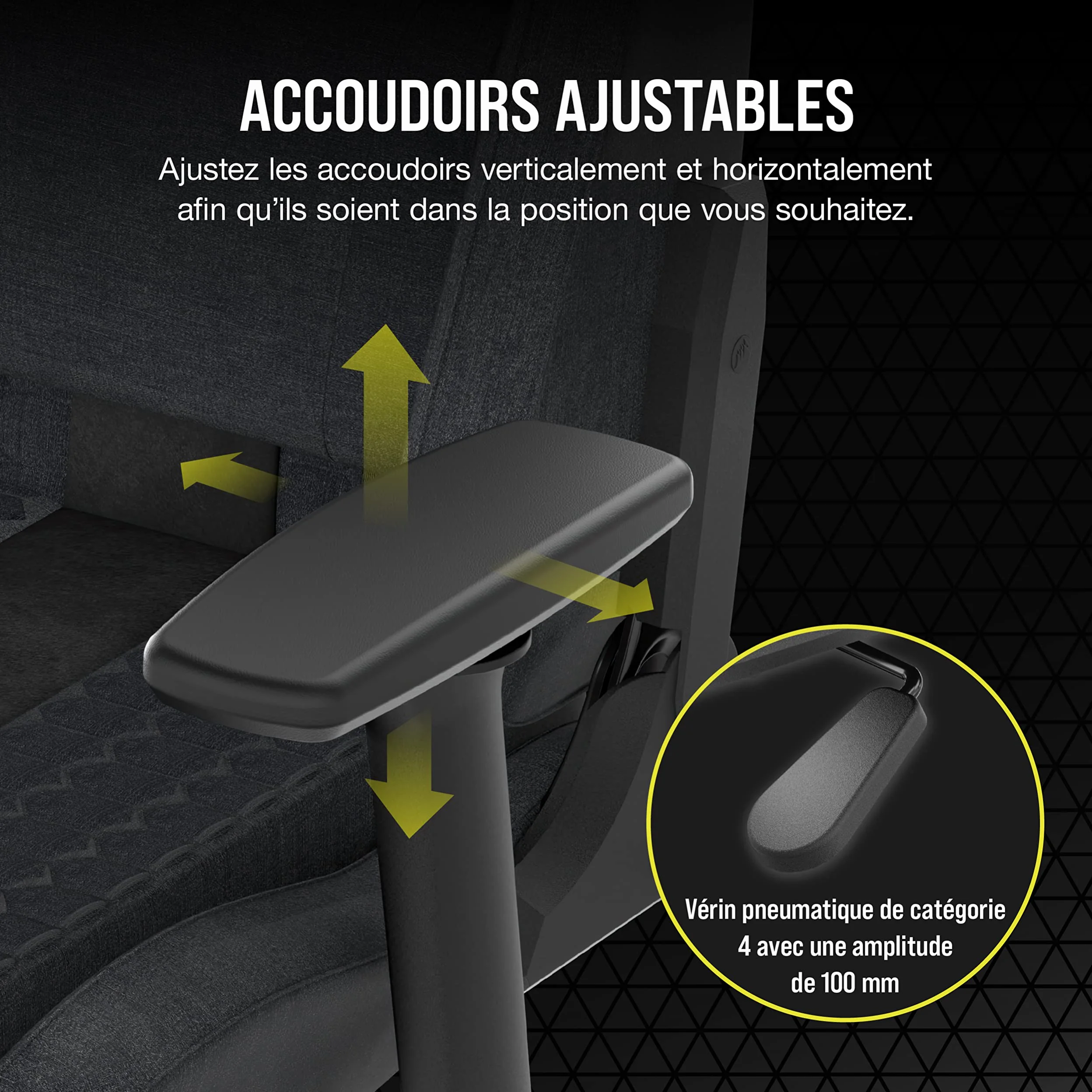 Corsair TC100 Relaxed Fauteuil Gaming – Gris et Noir | Tissu, Design Inspiré des Sports Automobiles, Coussin Lombaire, Coussin Repose-nuque Détachable en Mousse à Mémoire de Forme