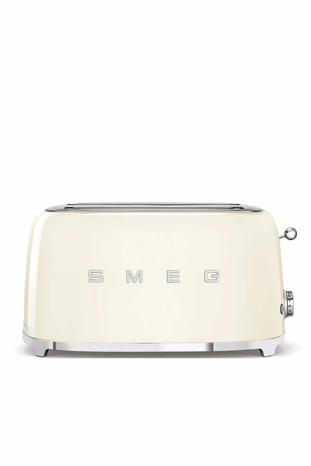 Smeg, Grille-pain 4 Tranches TSF02CREU, 2 Fentes 36 mm, 6 Niveaux de Brunissage, Fonction Chauffage, Décongélation et Bagel, Éjection Automatique du Pain, Ramasse Miettes, 1500 W, Crème