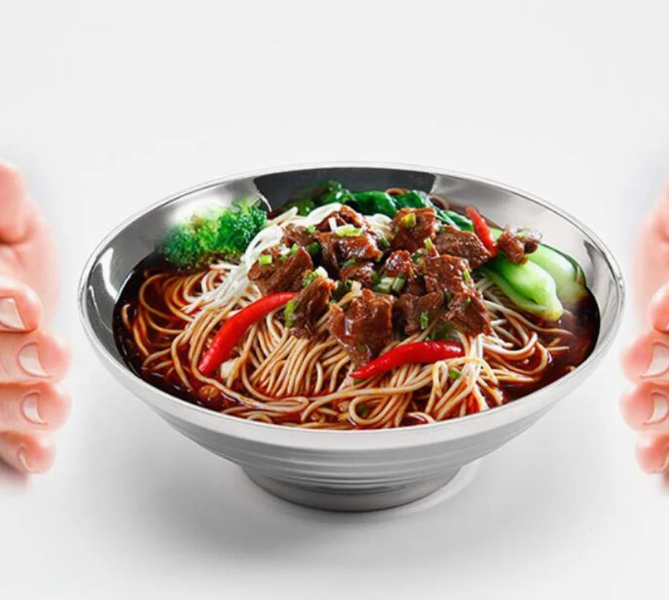 Générique Bol à Ramen Japonais, Bol en Acier Inoxydable, Bol de Service sous Vide Double Couche Anti-brûlure, Bol à mélanger, Bols à Soupe, céréales et Nouilles