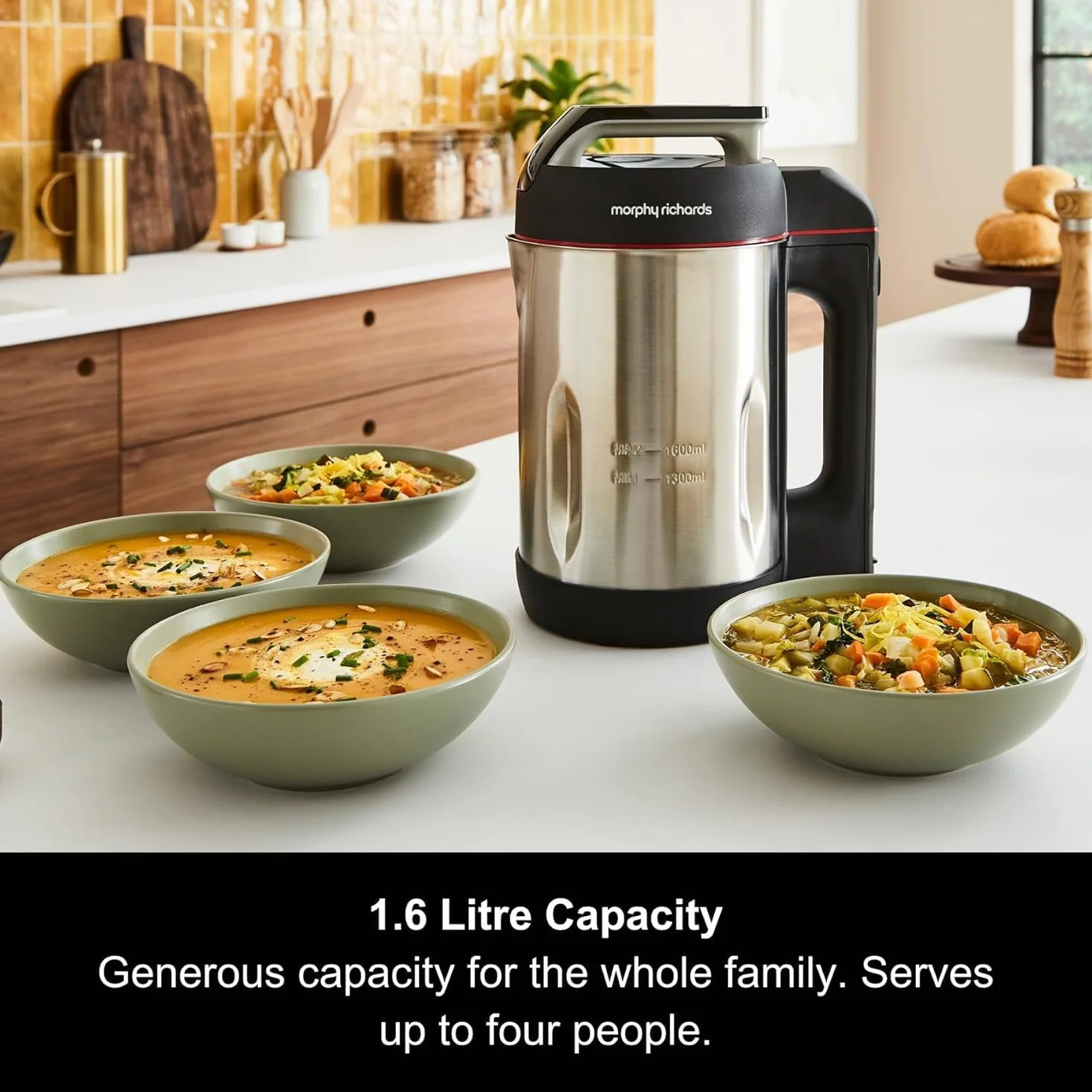 Morphy Richards Saute and Soup Maker 501014 Machine à soupe en acier inoxydable brossé