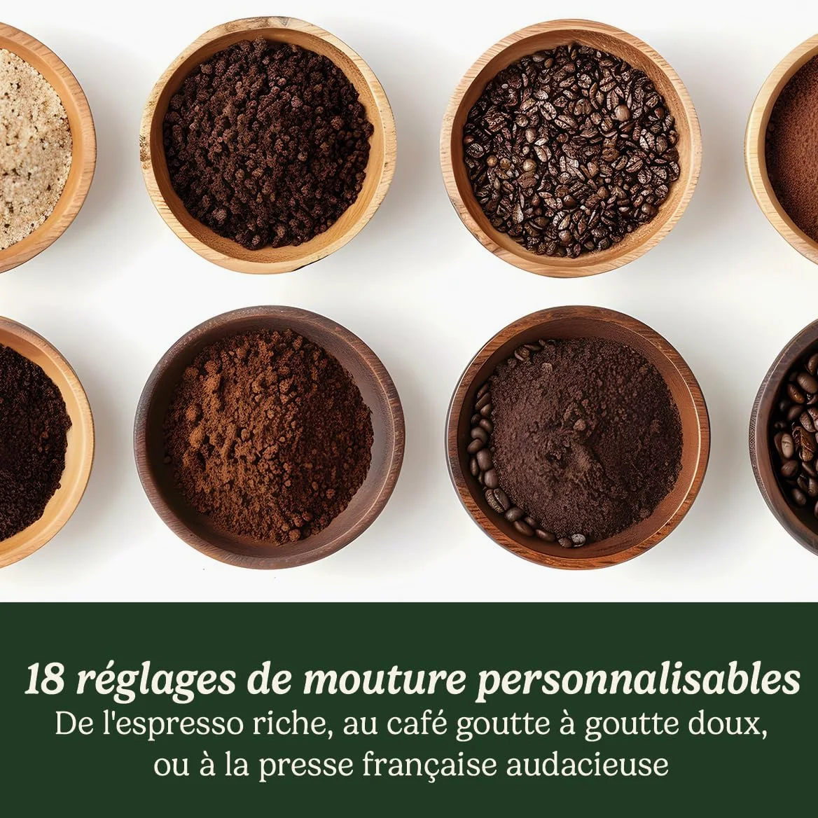 CUISINART Moulin à café pour la maison | 4-18 tasses | 18 réglages de mouture | Différentes intensités d'infusion - espresso, infusion à froid, latte, cappuccino | lavable au lave-vais