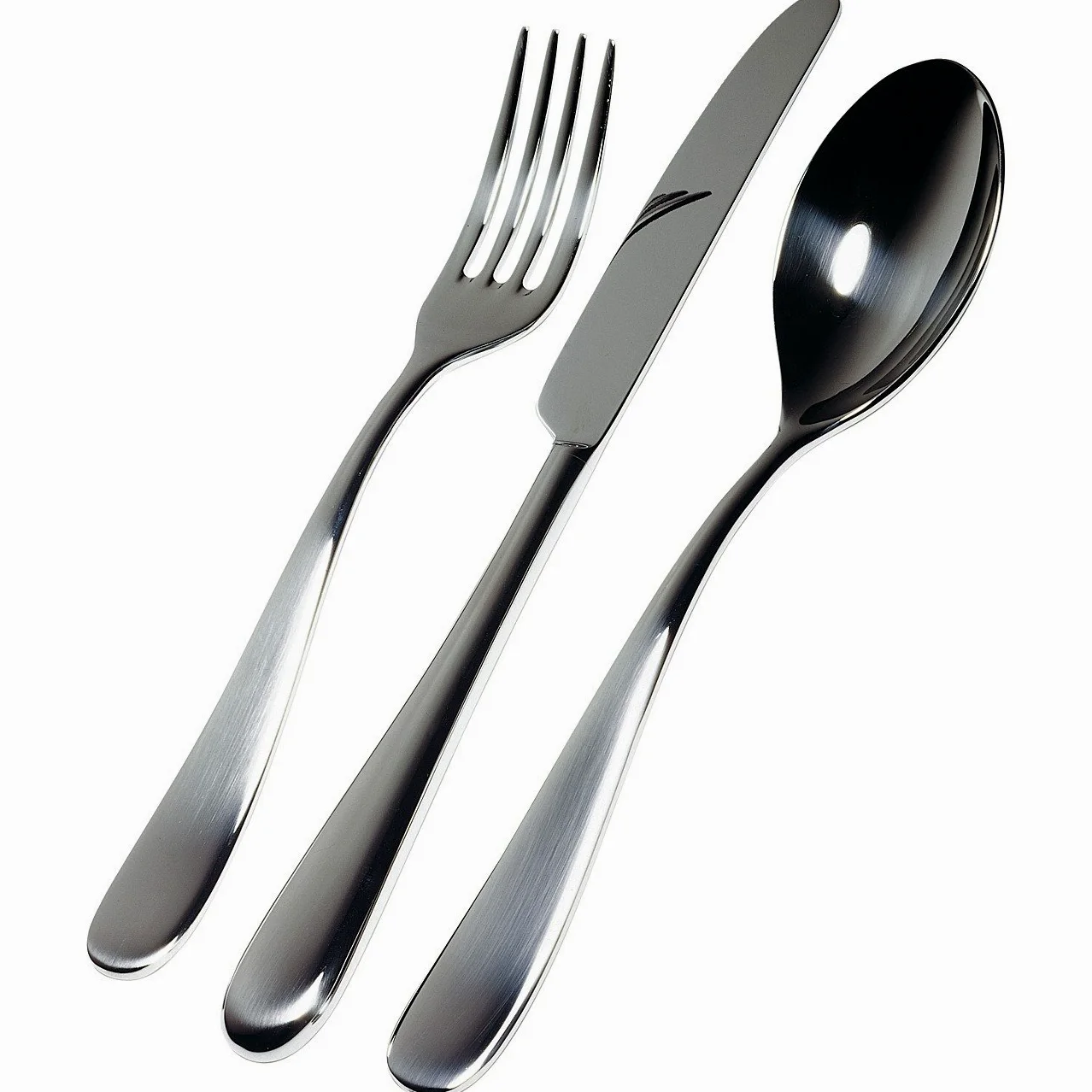 Alessi 5180/16 Nuovo Milano Fourchette à Gâteaux en Acier Inoxydable 18/10 Brillant, Set de 6 Pièces, Argent
