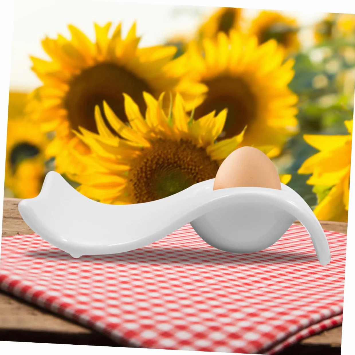 Ciieeo Coquetiers Créatifs 6 Pièces en Céramique Blanche pour Œufs | Format de Table Moderne, Lot de Six, Entretien Facile, Maintien des Œufs Durs Mini Amuse-bouches