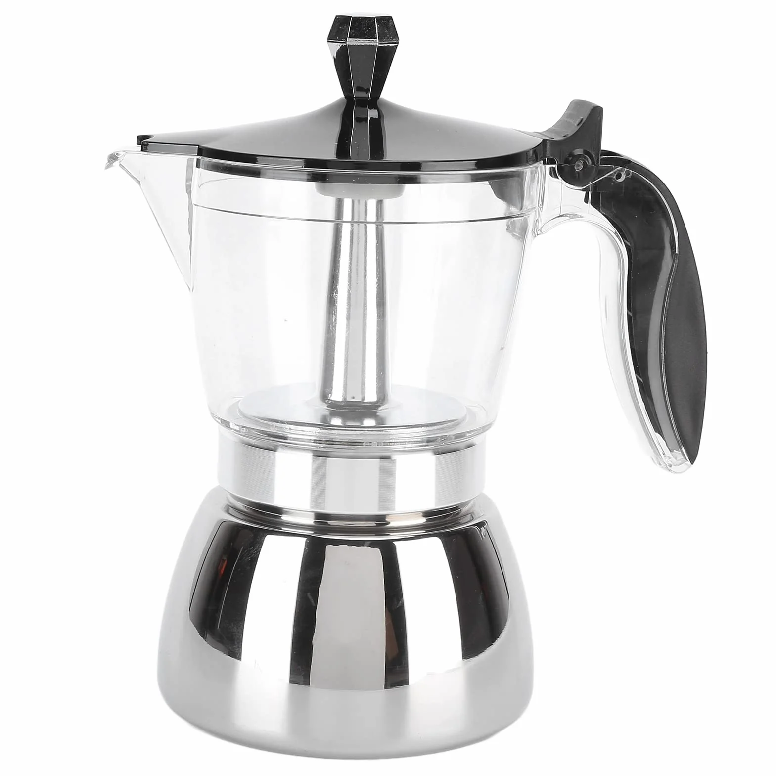6 Tasses Cafetière en Acier Inoxydable, Cafetière Italienne Octogonale de Brassage de Café Moka