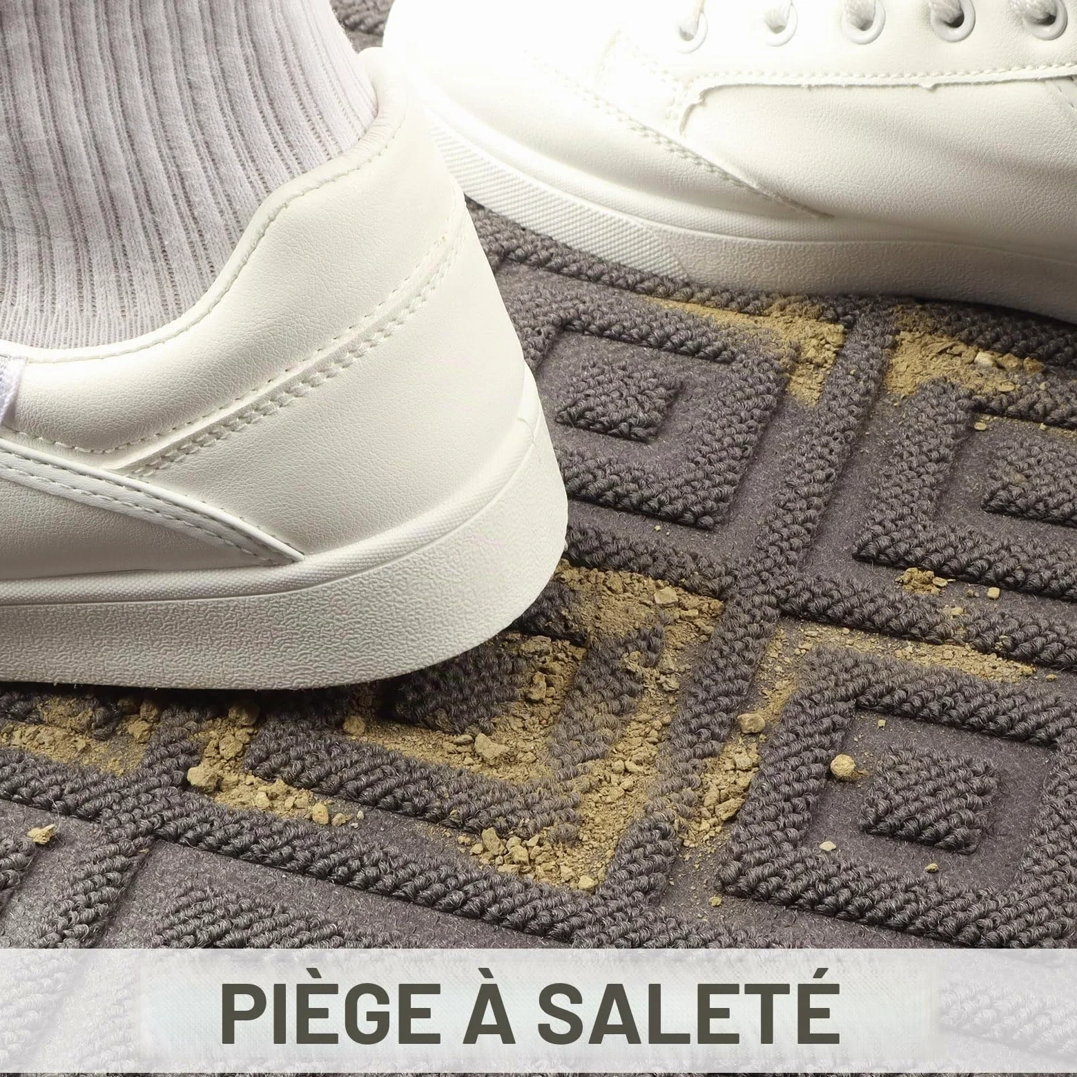 LEKEEPGO Paillasson Exterieur Entree 80x120cm, Tapis Exterieur Resistant Pluie Antiderapant, Drainage Tapis Entree Interieur, Tapis de Porte Lavable pour Balcon, Jardin, Couloir, Gris