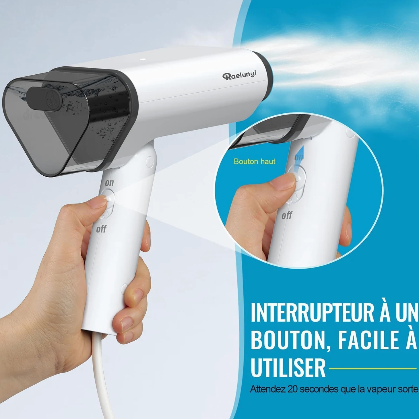 Defroisseur Vapeur Vertical, Pliable Fer à Vapeur de Voyage Léger et Portable, Vapeur Steamer Convient à Tous les Tissuspour, la Maison, le Voyage, la maison et le bureau