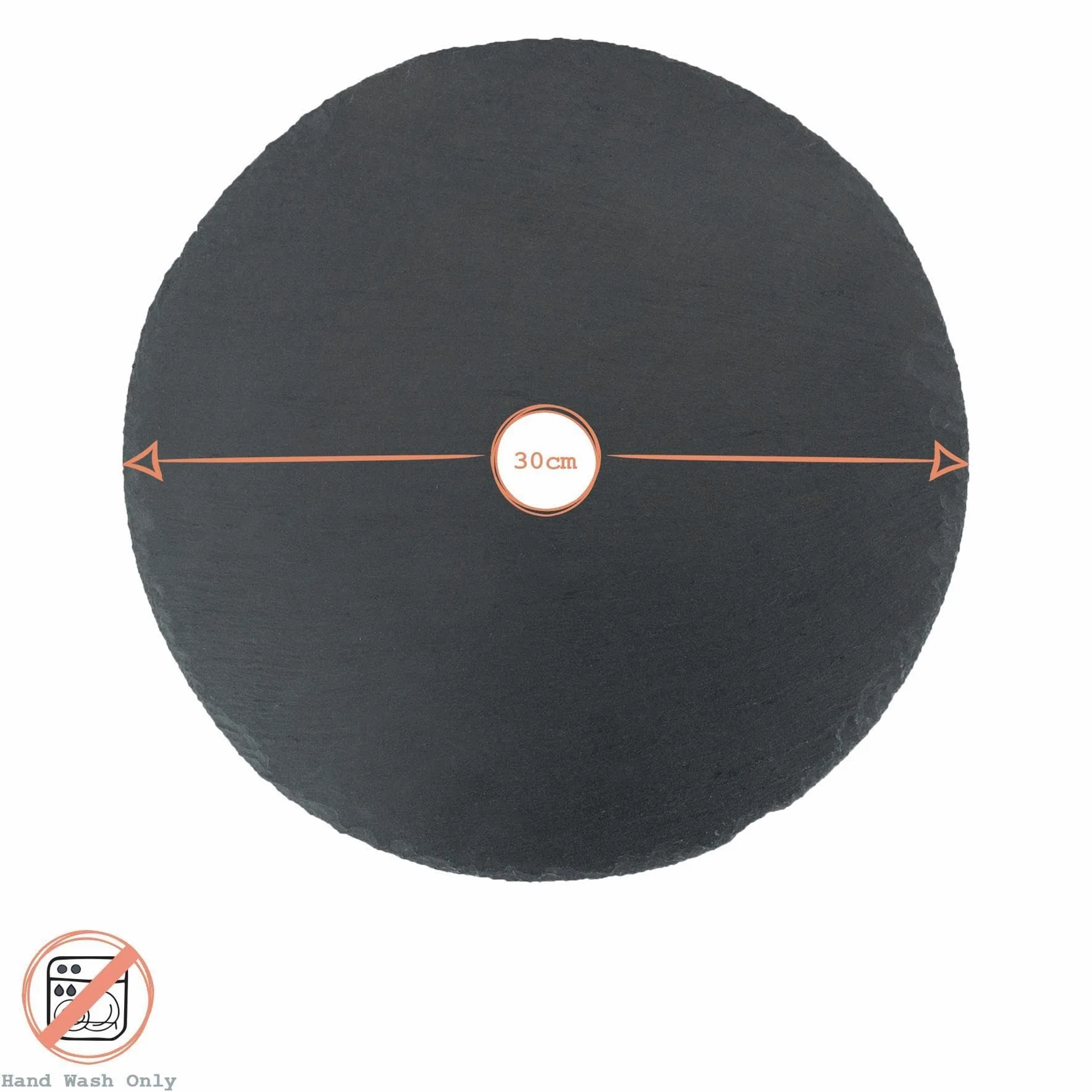 Argon Tableware Rond Sets de Table en Ardoise - 30cm - 12x Grand Naturel Noir Pierre À Manger Tableau Dîner Portion Conseil Plat Lieu Tapis Sets