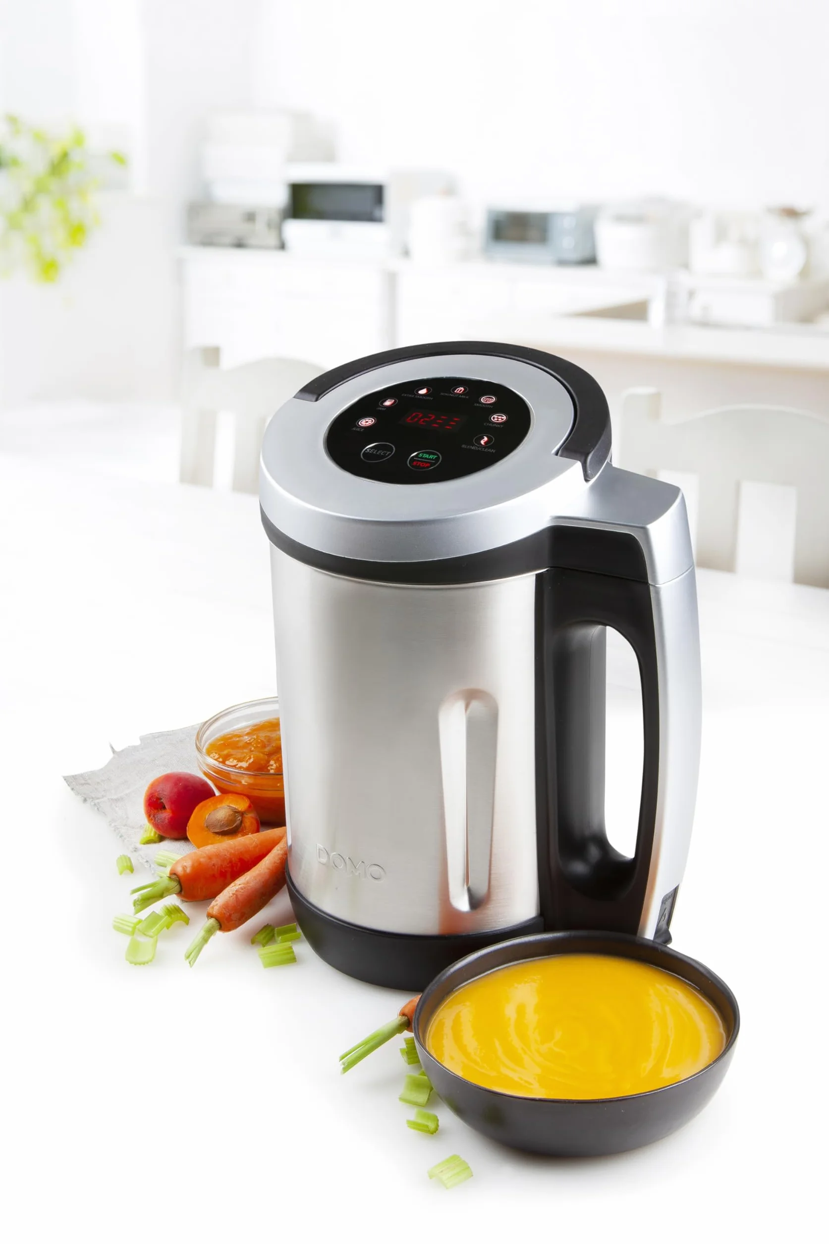 DOMO DO716BL Mixeur à soupe - 7 programmes - Soy/nut milk, extra smooth, smooth, chunky, jam, juice et blend/clean - 2,2 L