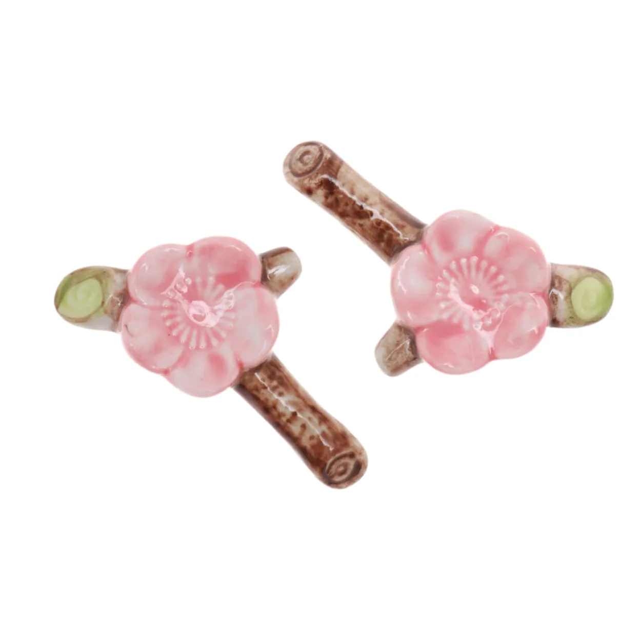 Repose-Baguettes, Supports à Baguettes pour Restaurant, Motif Fleurs de Cerisier en céramique, Lot de 4, Dimensions : 6,5 x 3 x 1,5 cm
