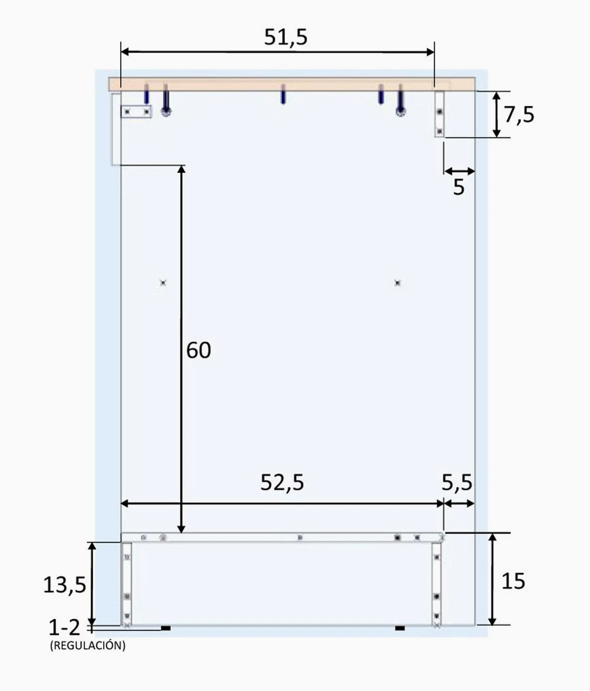 PEGANE - Meuble Bas de Cuisine avec Plan de Travail pour Four Coloris Blanc Brillant/Chêne Canadien - Hauteur 90 x Longueur 60 x Profondeur 60 cm