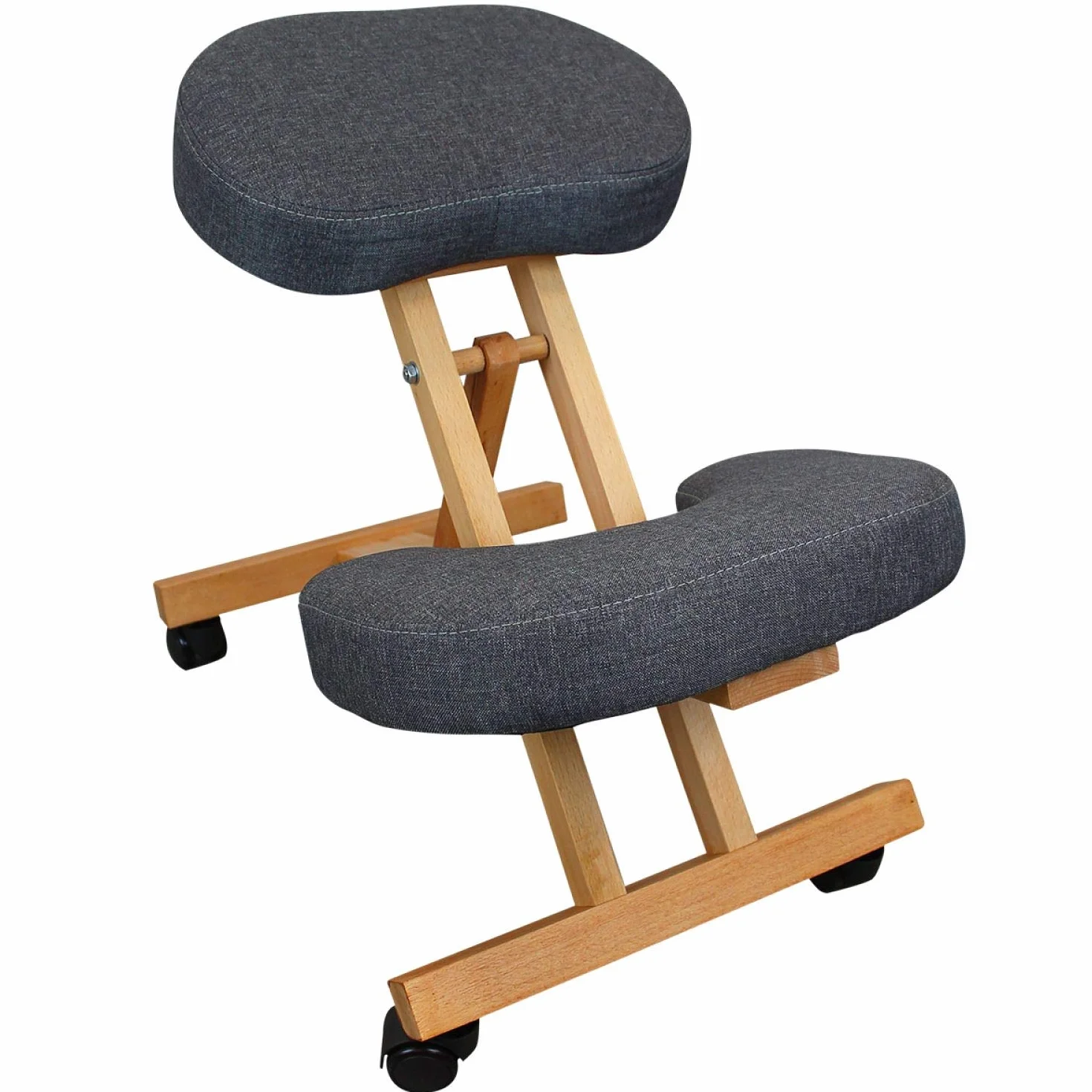 Vivezen - Tabouret, Chaise Ergonomique, siège Assis Genoux en Bois Pliable et réglable - 3 Coloris