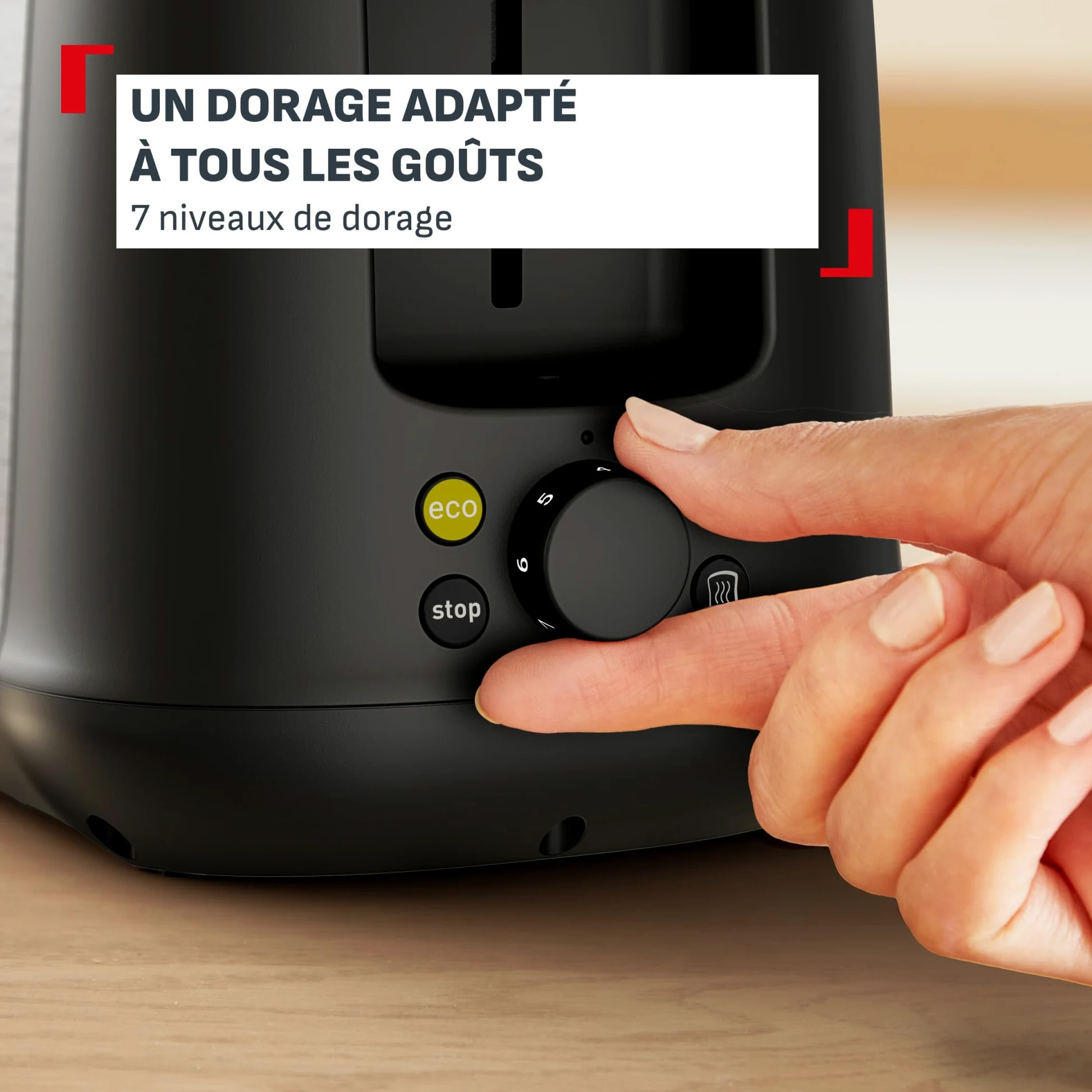 Tefal Subito, Grille-pain 2 fentes, Option de chauffe pour 1 fente, Fentes extra-larges, Levier de surélévation, TL342DE0