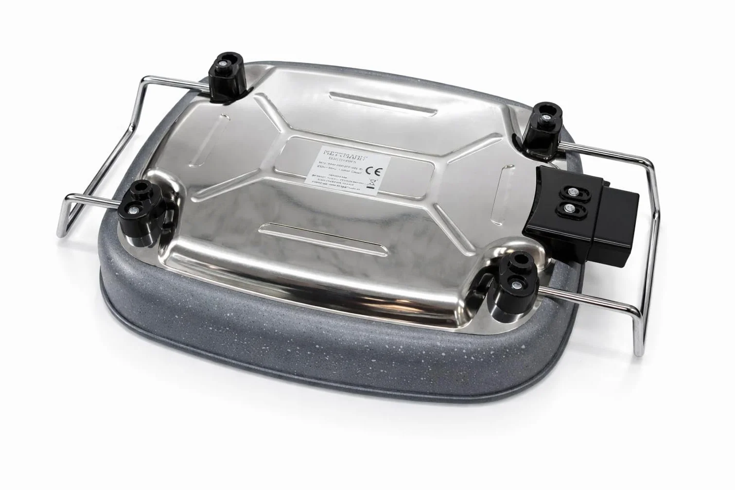 Poêle marmite électrique avec couvercle 6L PIZZAPAN Hot Pot thermostatique, couvercle en verre & volume XXL avec revêtement antiadhésif - parfait pour paella, braisage & wok 1500W Effet Granite