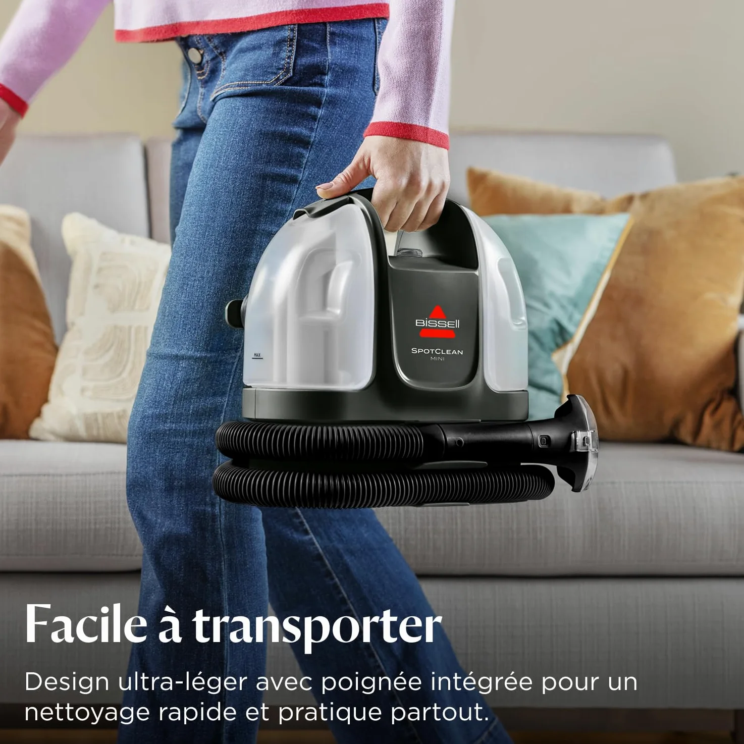 BISSELL SpotClean Mini Shampouineuse Filaire, Nettoyeur Tapis Portable, Idéal pour les Nettoyages Rapides, Compact et Léger, Élimine les Taches en Voiture, Bateau, Canapé et Plus Encore, 41491