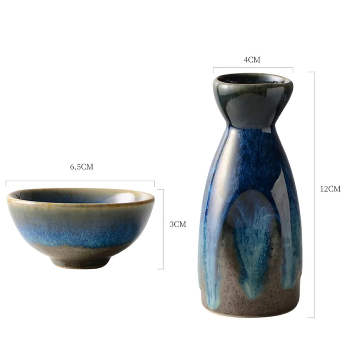 Tasses à saké, tasse à saké traditionnelle, verres à vin en céramique, verres multi-usages traditionnels – Design de bouteille, tasses à thé, cadeaux antiques et carafe chauffante, verre multi-vintage