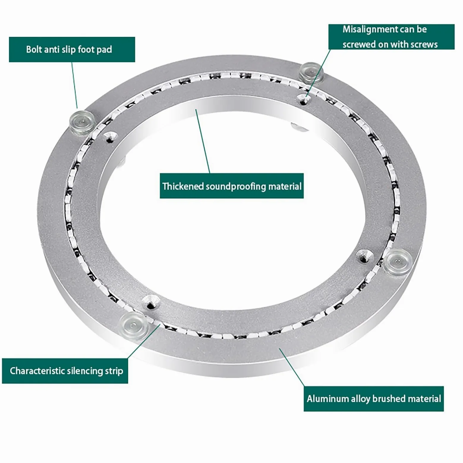 Plateau tournant Lazy Susan 20 cm-30 cm-50 cm - Robuste - Plateau tournant en alliage d'aluminium - Plateau tournant à roulement Lazy Susan (400 mm)
