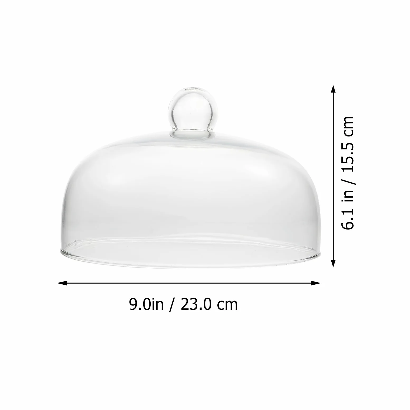 UPKOCH Cloche en verre transparent pour gâteaux, fruits, fromage, 23 cm