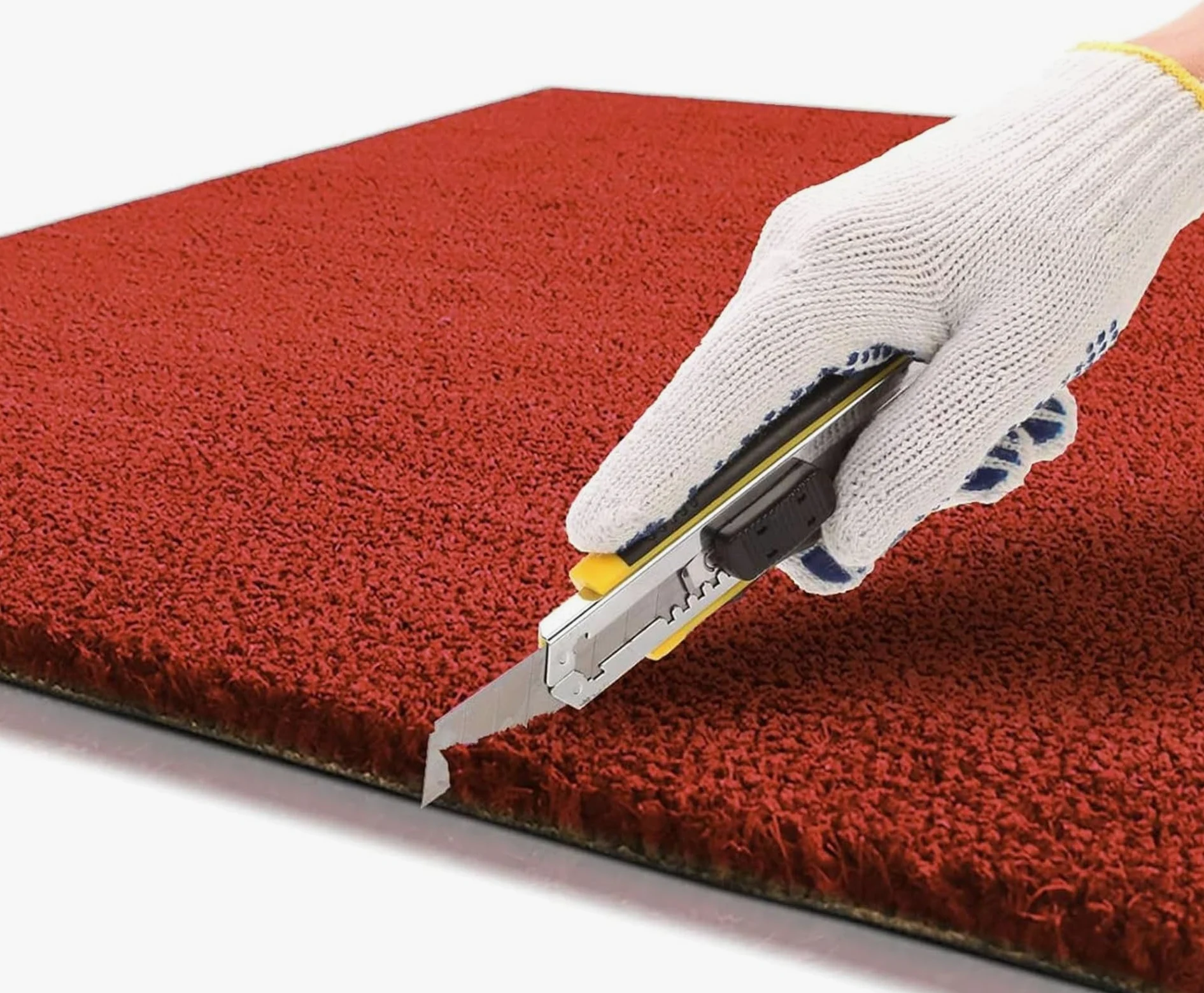 casa pura Paillasson d'entrée en Fibre de Coco Premium, Antidérapant, Tapis d'entrée Usage intensif, Tapis pour l'entrée Absorbant, Dense Velours Résistant (23 mm, 100 x 100 cm, Rouge)
