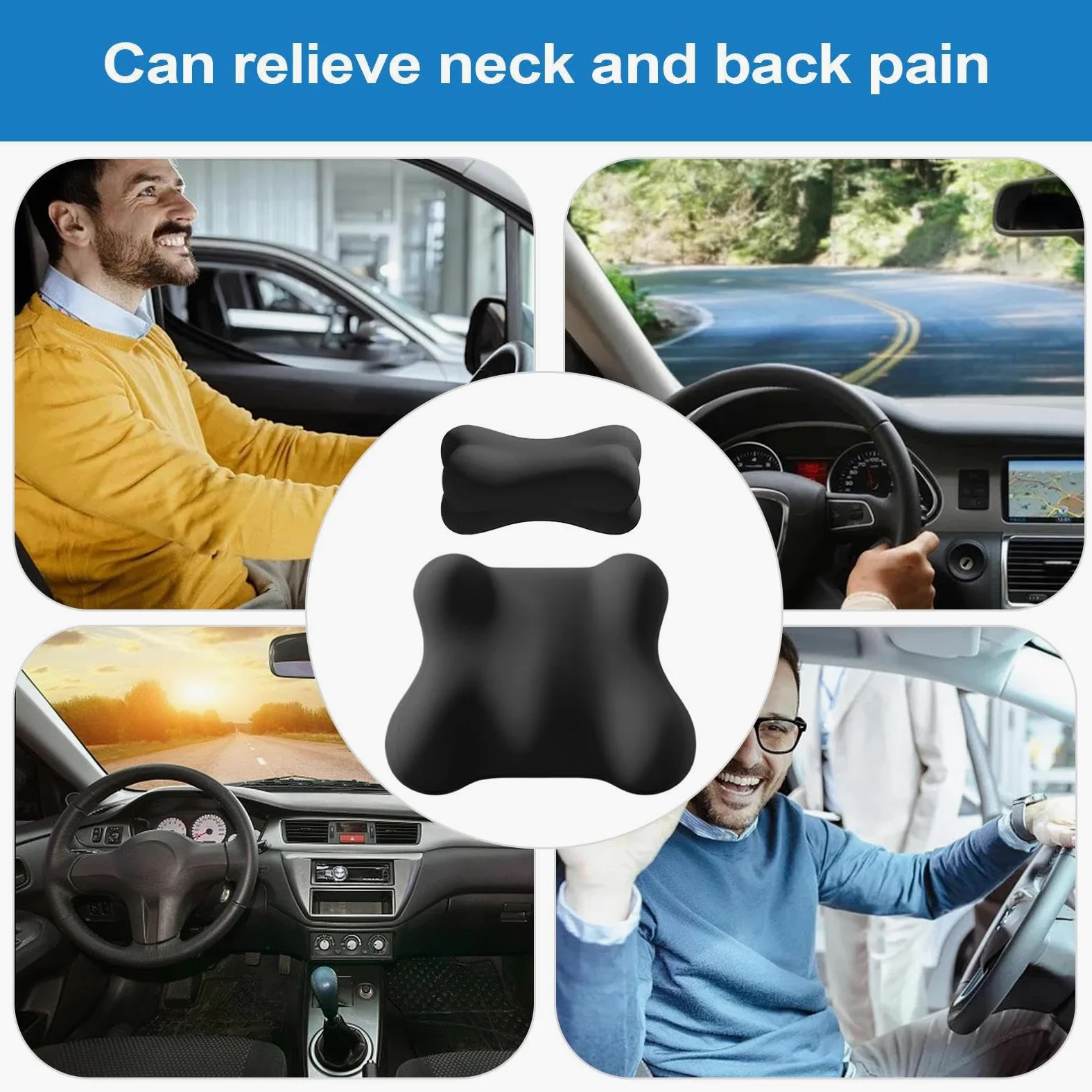Appuie-Tête Pour Voiture Et Support Lombaire Accessoires De Conduite | Soutien Lombaire Et Cervical Pour Siège De Conduite Pour Conducteurs Chaise De Bureau Canapé Fauteuil Relax