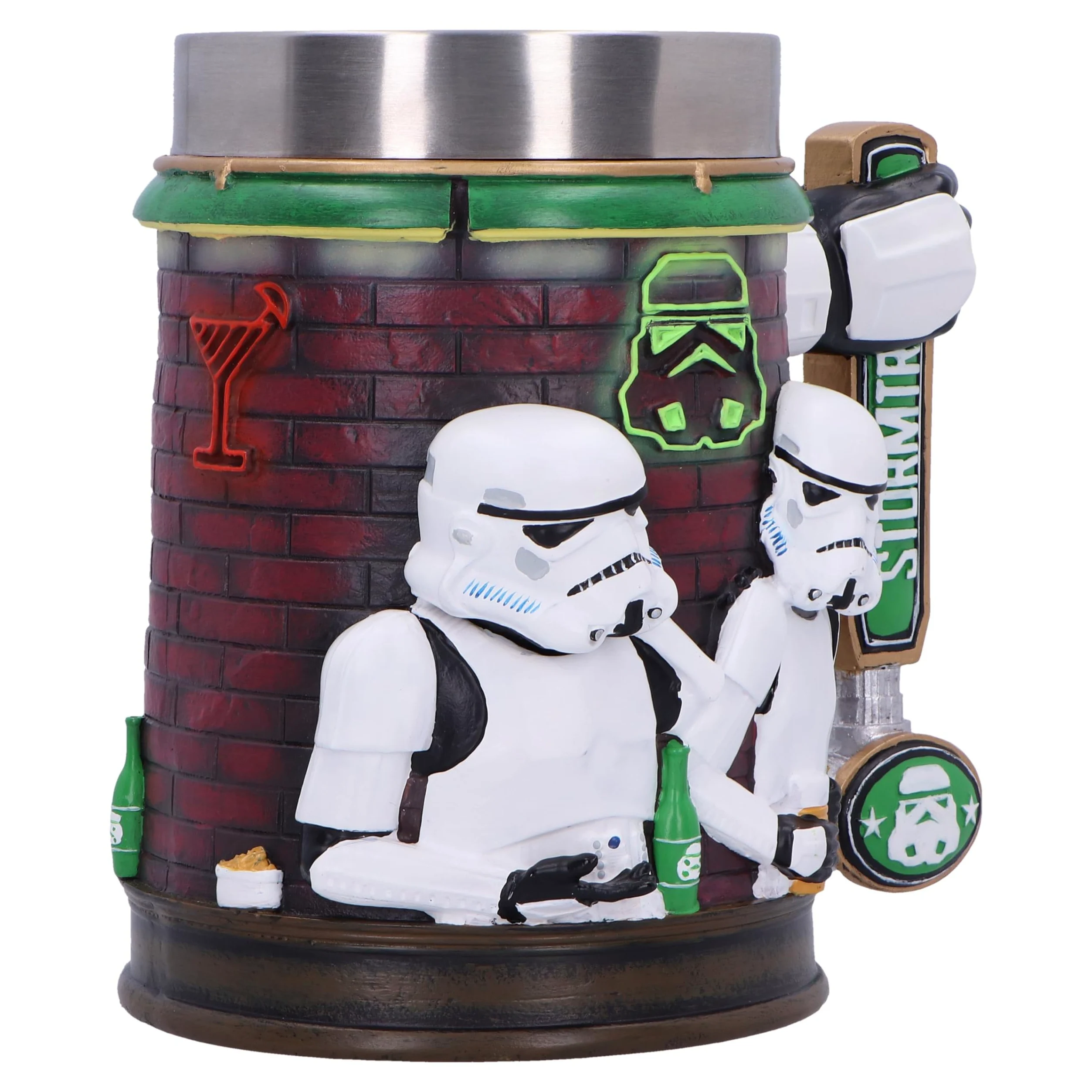 Nemesis Now Chope de bar Stormtrooper de 15,4 cm en résine, sous licence officielle Stormtrooper, design bar, poignée du robinet de bière, insert en acier inoxydable, coulée dans la meilleure résine,