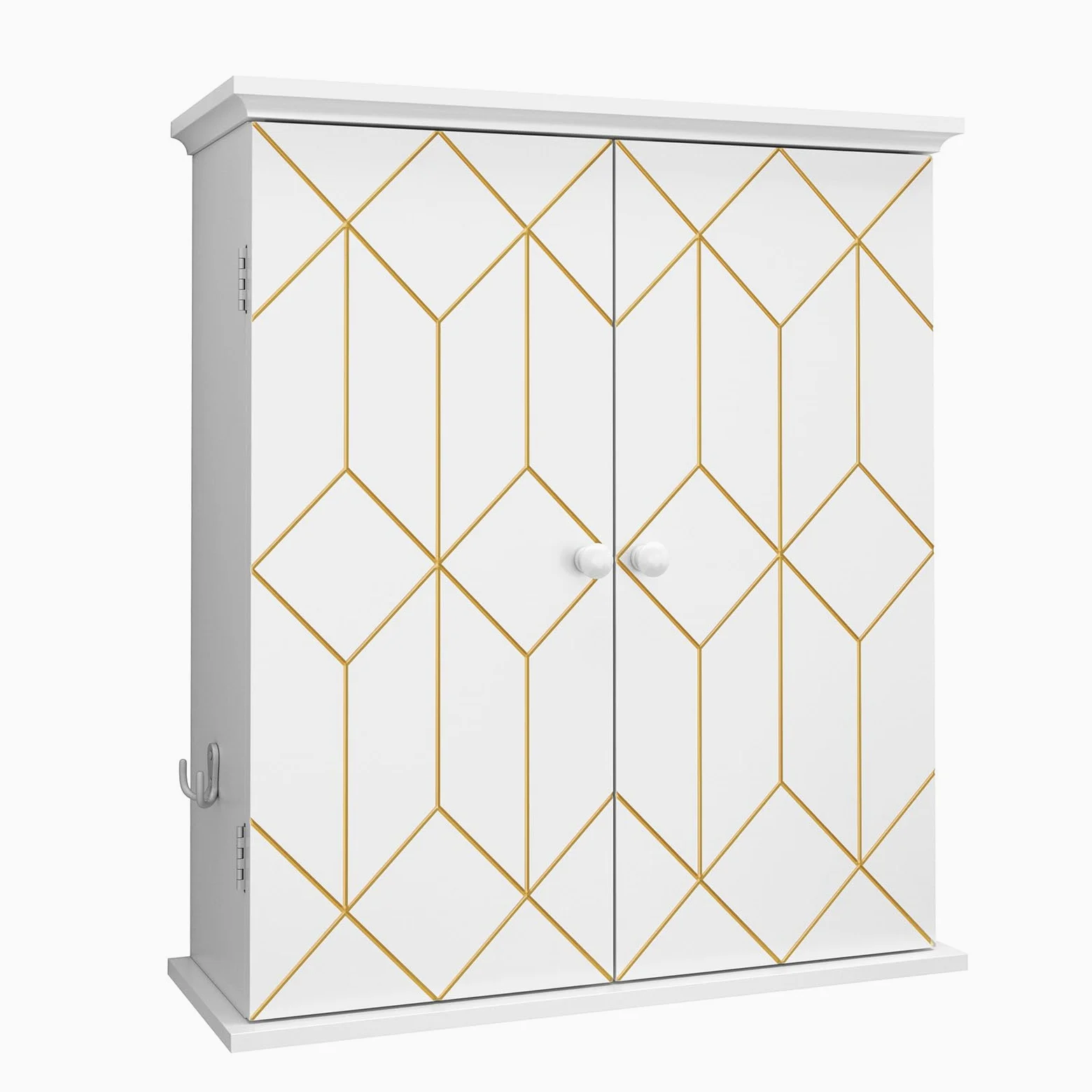 HOLTICO Armoire à pharmacie suspendue - Armoire murale de salle de bain - Armoire murale avec étagère réglable - Blanc - Armoire autonome pour cuisine, salle de bain, chambre à coucher