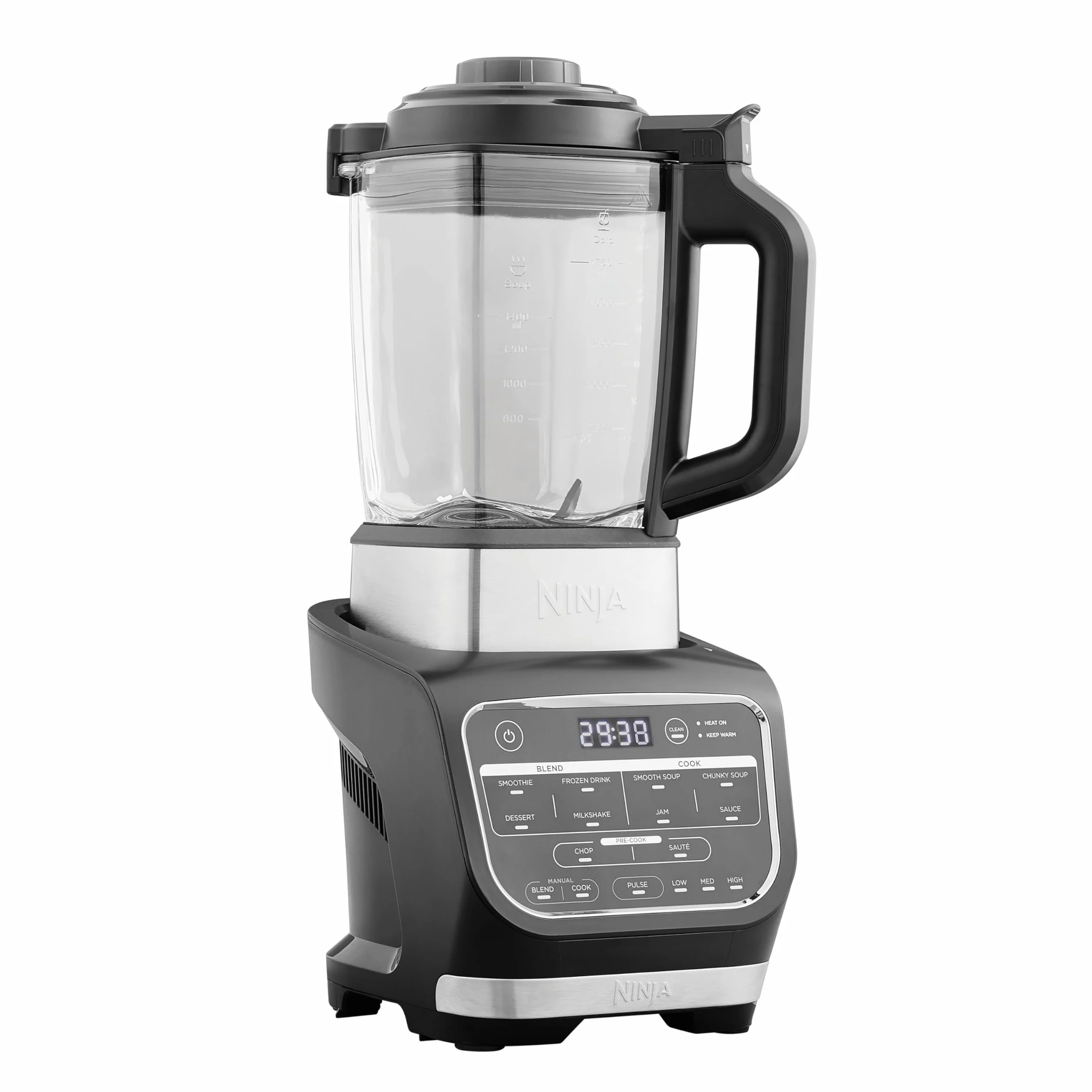 Ninja Foodi Blender Chauffant, 1000W, Capacité 1,7L, 10 Programmes Automatiques, Soupe, Velouté, Compote, Confiture, Smoothie, Brosse et Programme de Nettoyage, Noir HB150EU