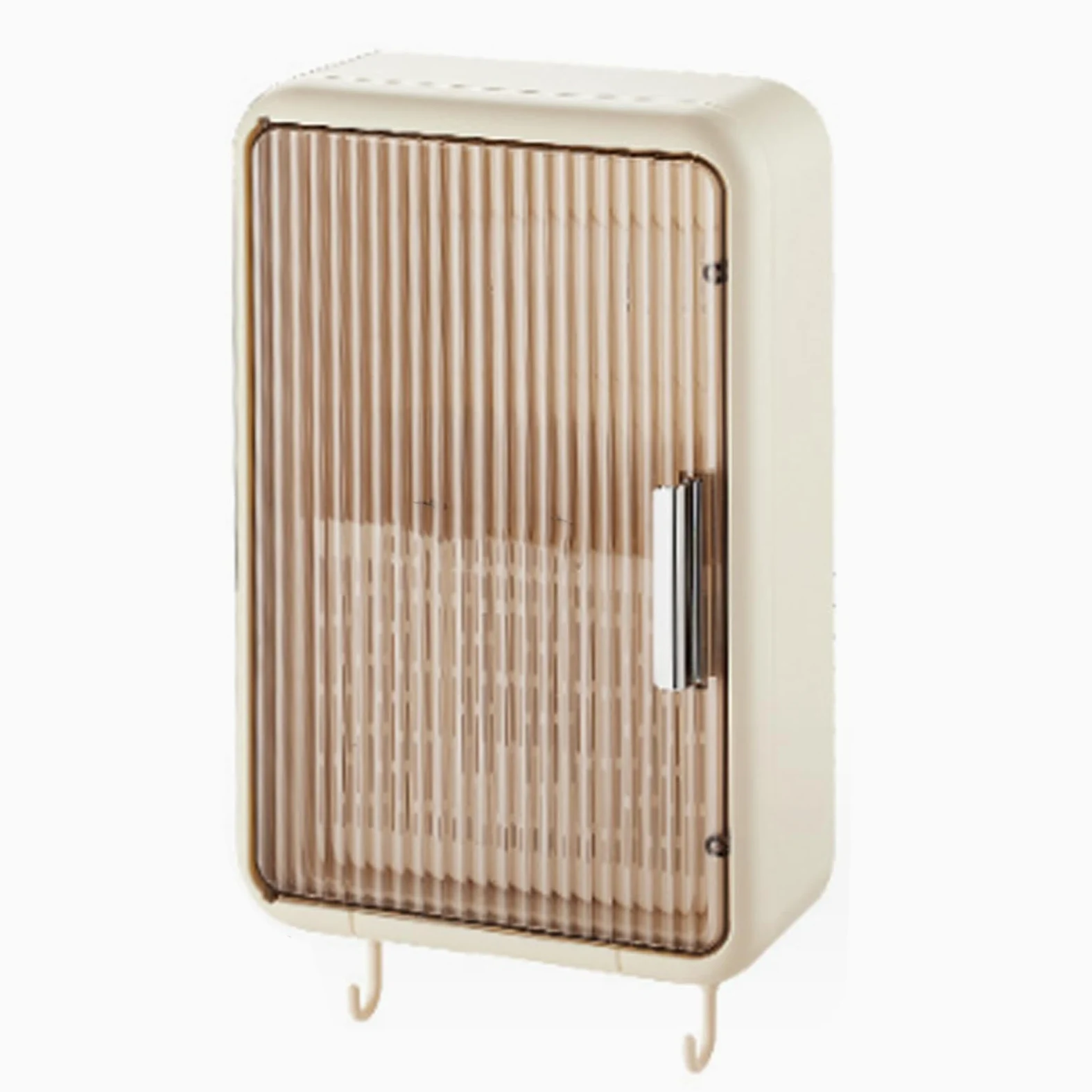 TOPINCN Organiseur mural pour baguettes drainant et anti-poussière avec couvercle, convient pour louches, fourchettes et plus (couleur crème)