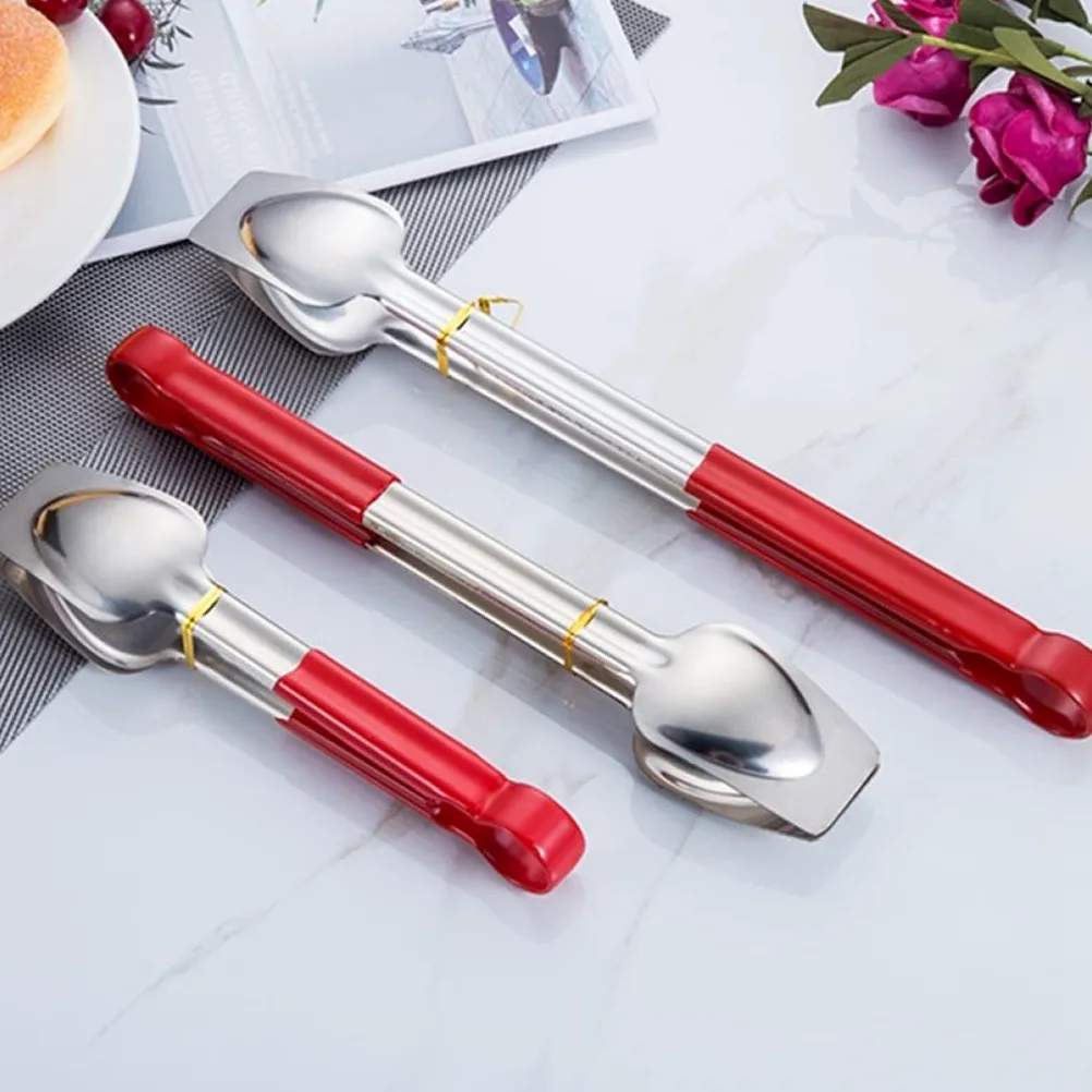 2pc Pinces de Cuisine Pinces de Cuisine en Acier Inoxydable Pinces de Service Accessoires de Cuisine ustensiles de Cuisine (Couleur : A, Taille : L) (AL)