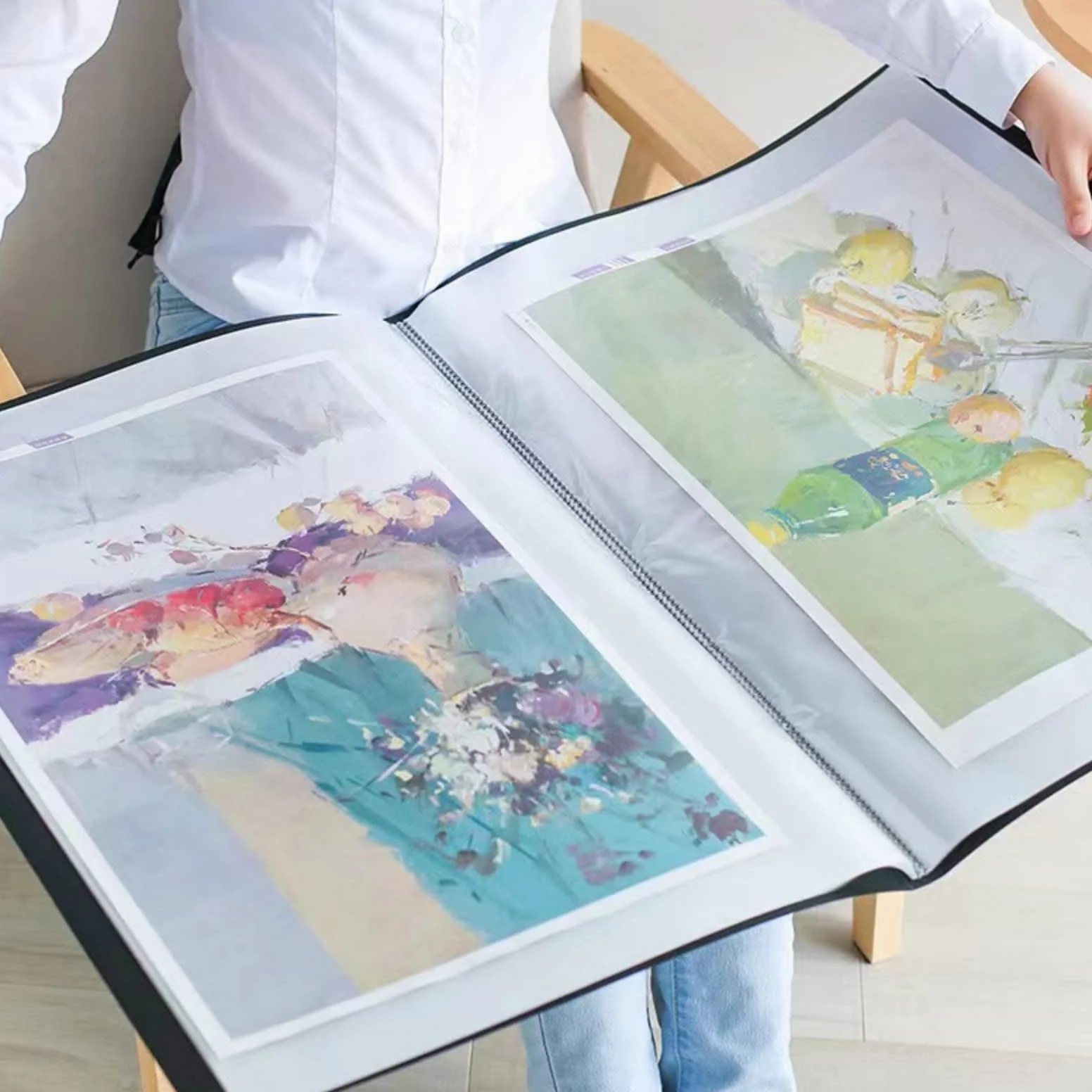 Diamond Painting Album peinture Classeur A2 pour diamants, 30 poches transparentes, 60 x 42 cm ou plus petit