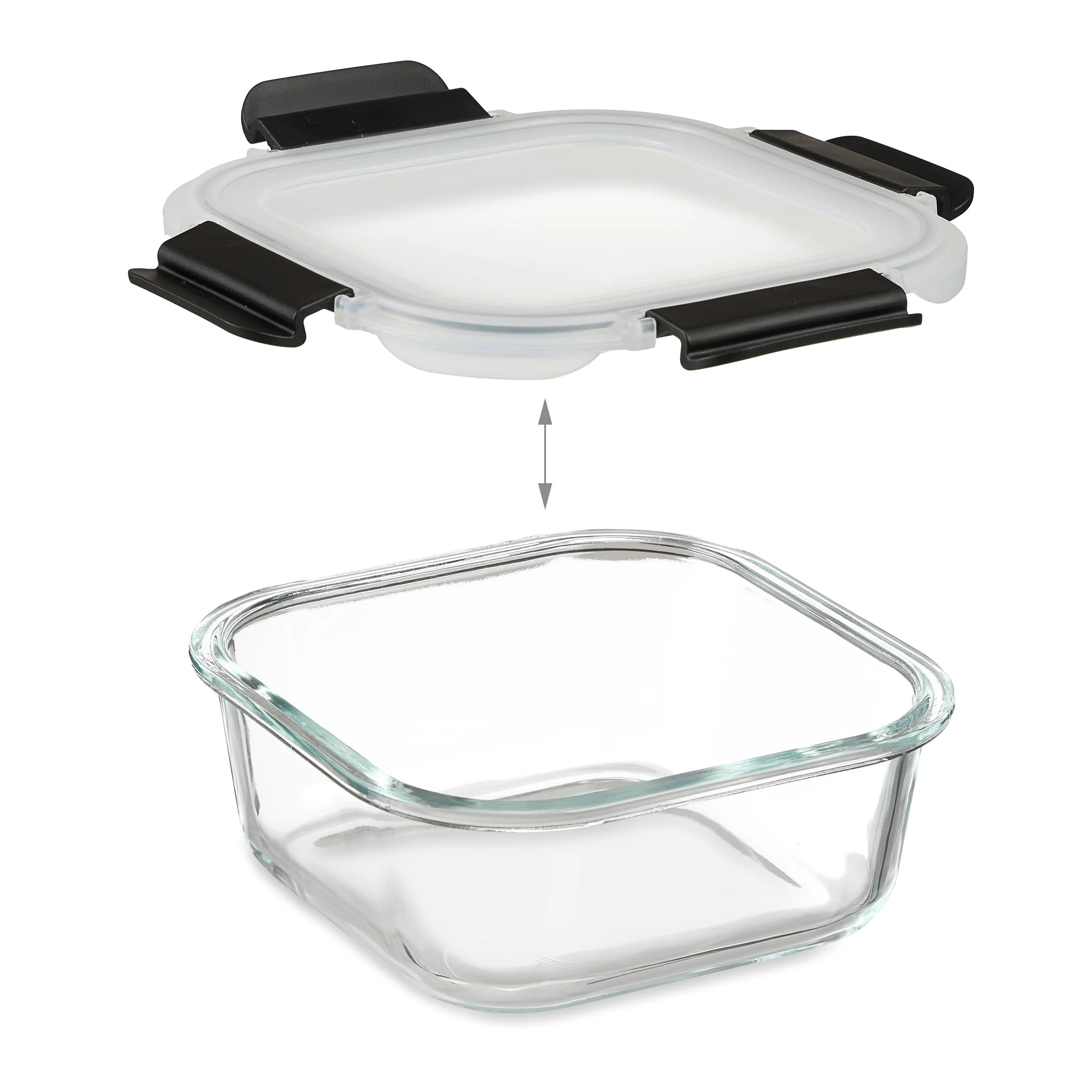 Relaxdays Boîtes Conservation Aliments, Récipients en Verre, Couvercle, Lot 12, 5 Tailles, hermétique, Transparent/Noir