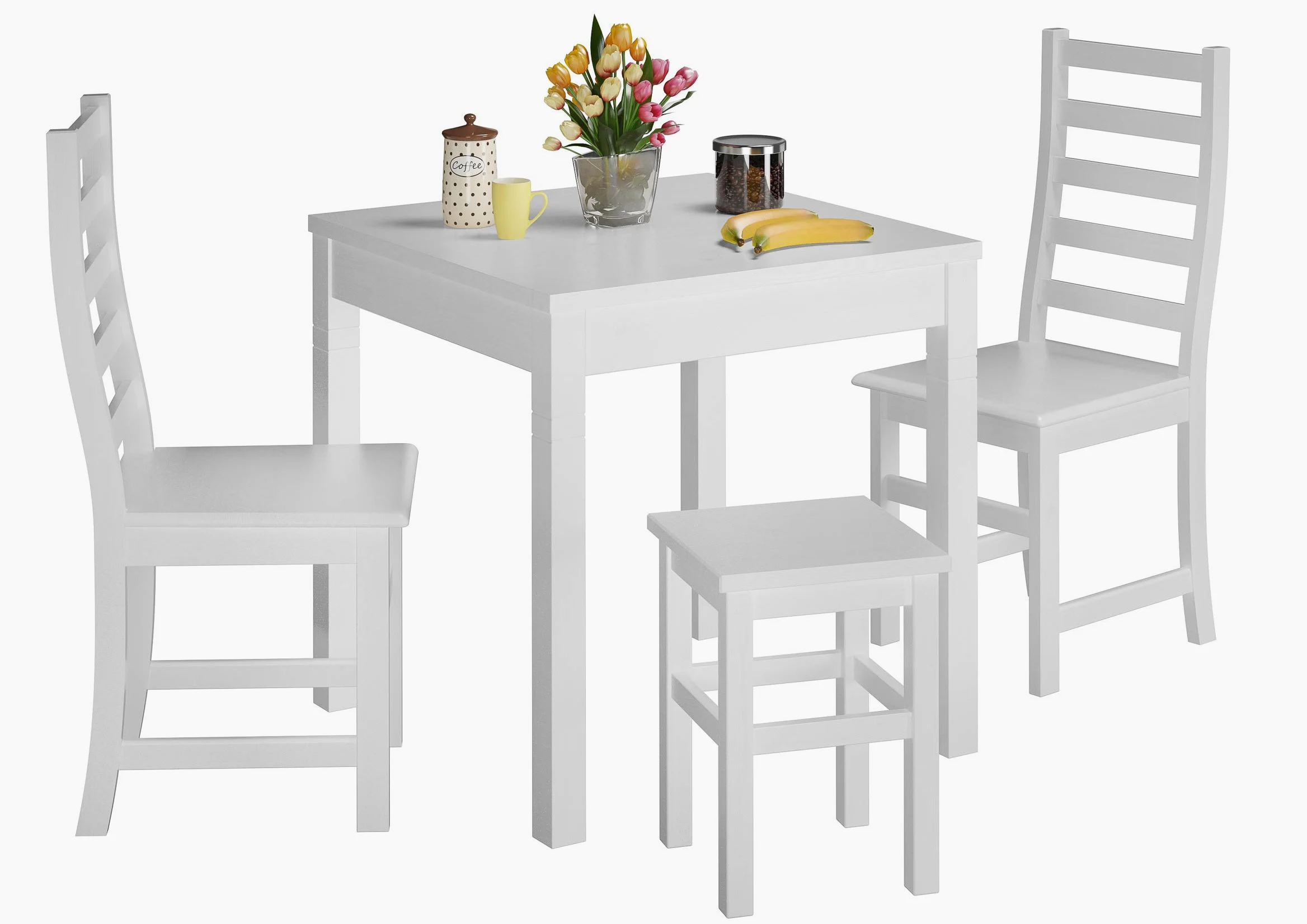 Erst-Holz Tabouret en Bois Massif sans Dossier en pin Massif Naturel ou Blanc V-90.71-41pin Blanc