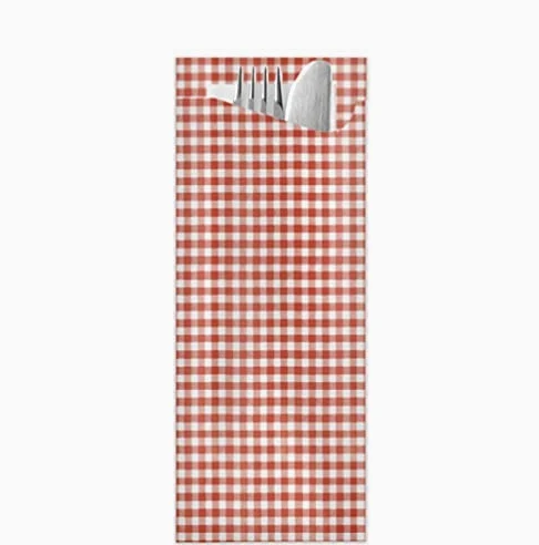 Pochette à couverts ELAG - Pochetta FIT PicNic Rouge 500 pièces par boîte- 85 x 190 mm – serviette inclus-P-FIT269-5