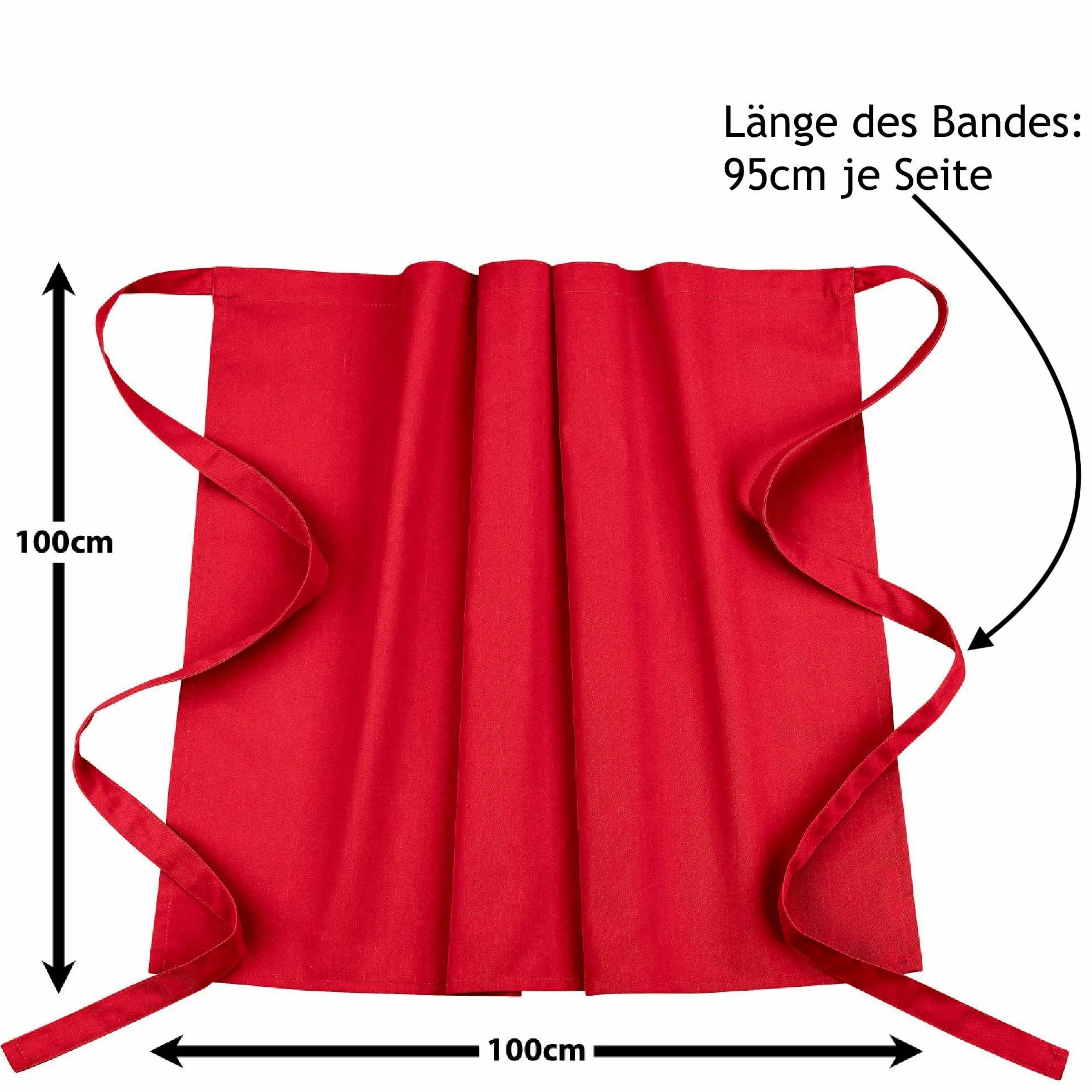 DESERMO 5x reliures de qualité supérieure 100x100cm | Tablier professionnel de qualité supérieure pour homme et femme | Mélange innovant de coton et de polyester | 220 g/m² (rouge)