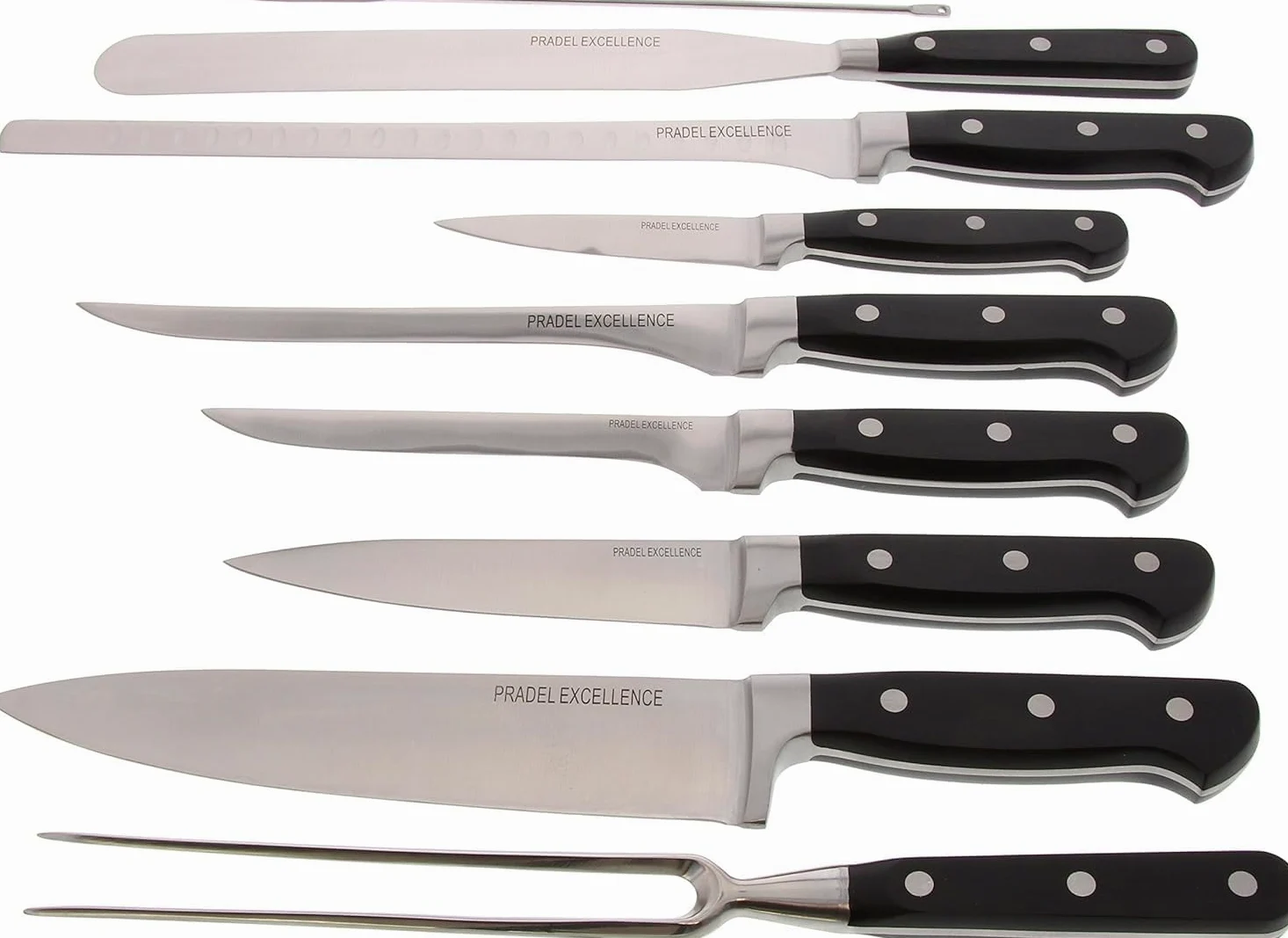 Pradel Excellence - 31123 - Mallette Couteaux de Cuisinier 23 Pièces - Lames Inox - Manches Polypropylène et ABS - Compatibles Lave-Vaisselle - Mallette Rangement - Style Unique - 50 x 28 cm