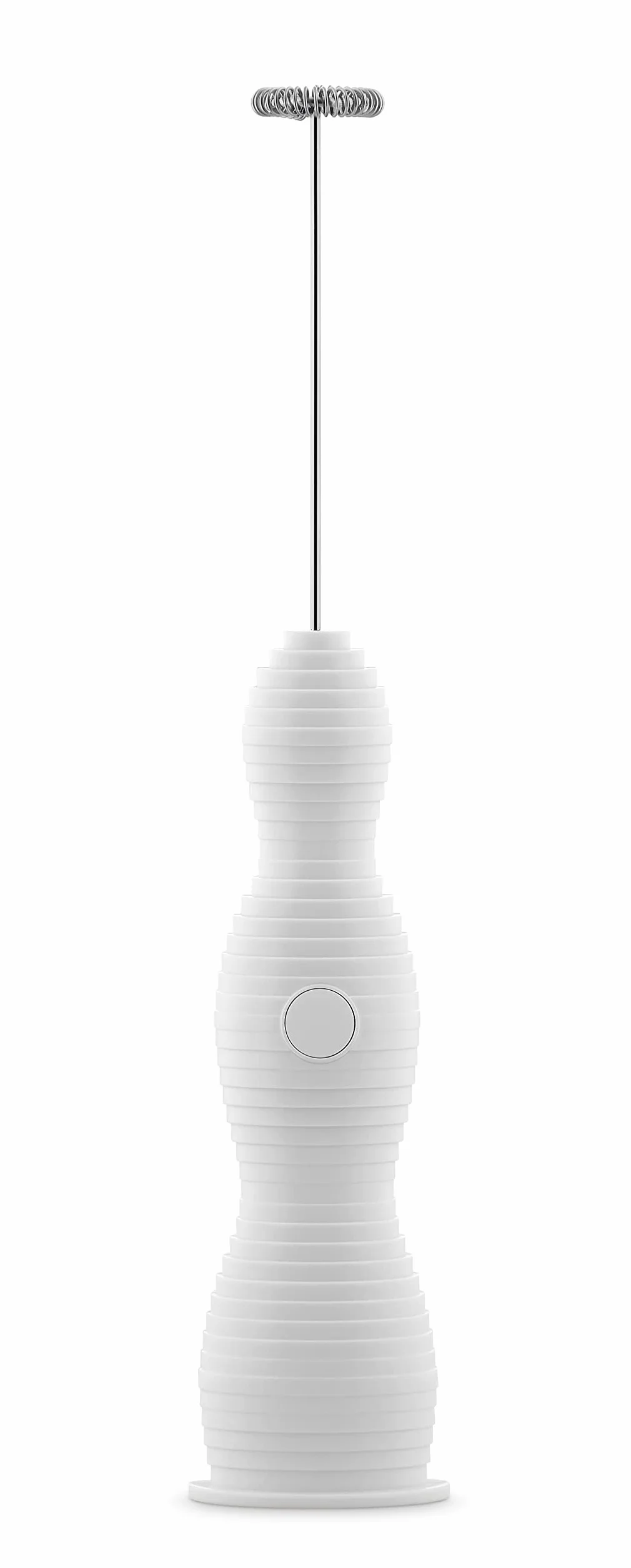 Alessi Pulcina MDL11 W - Batteur Mousseur à Lait Design, en Résine Thermoplastique, Fouet en Acier et Batterie Rechargeable, Blanc