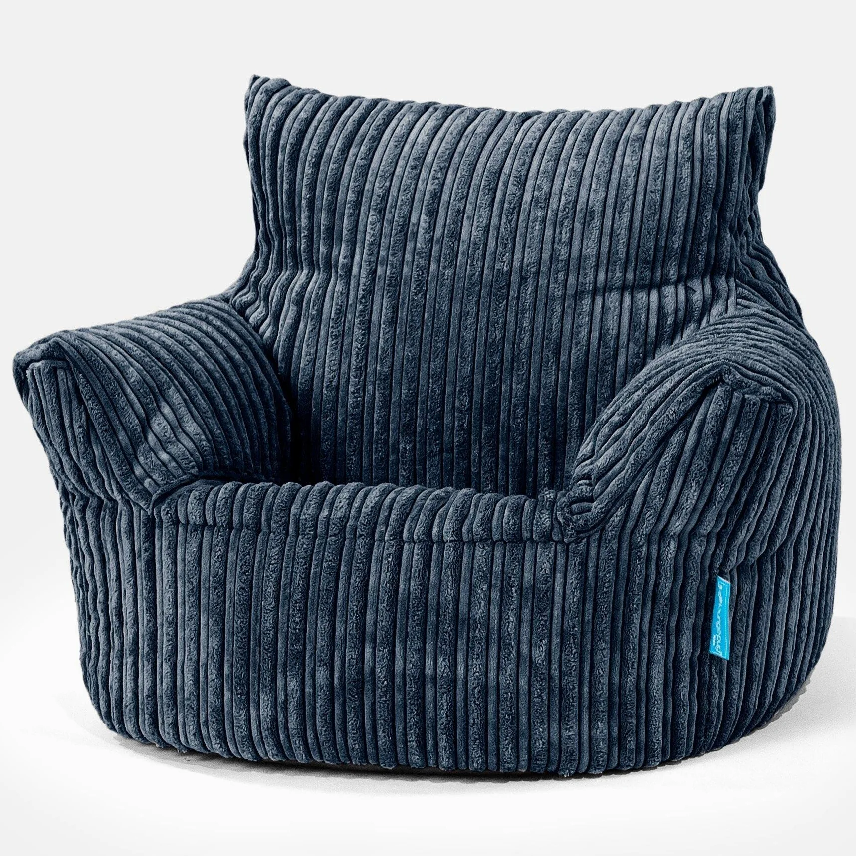 Lounge Pug Fauteuil Pouf Enfant en Velours Côtelé - Pouf pour Enfant, Fauteuil Pouf Cocooning & Douillet, Léger et Facile à Déplacer - Bleu Marine