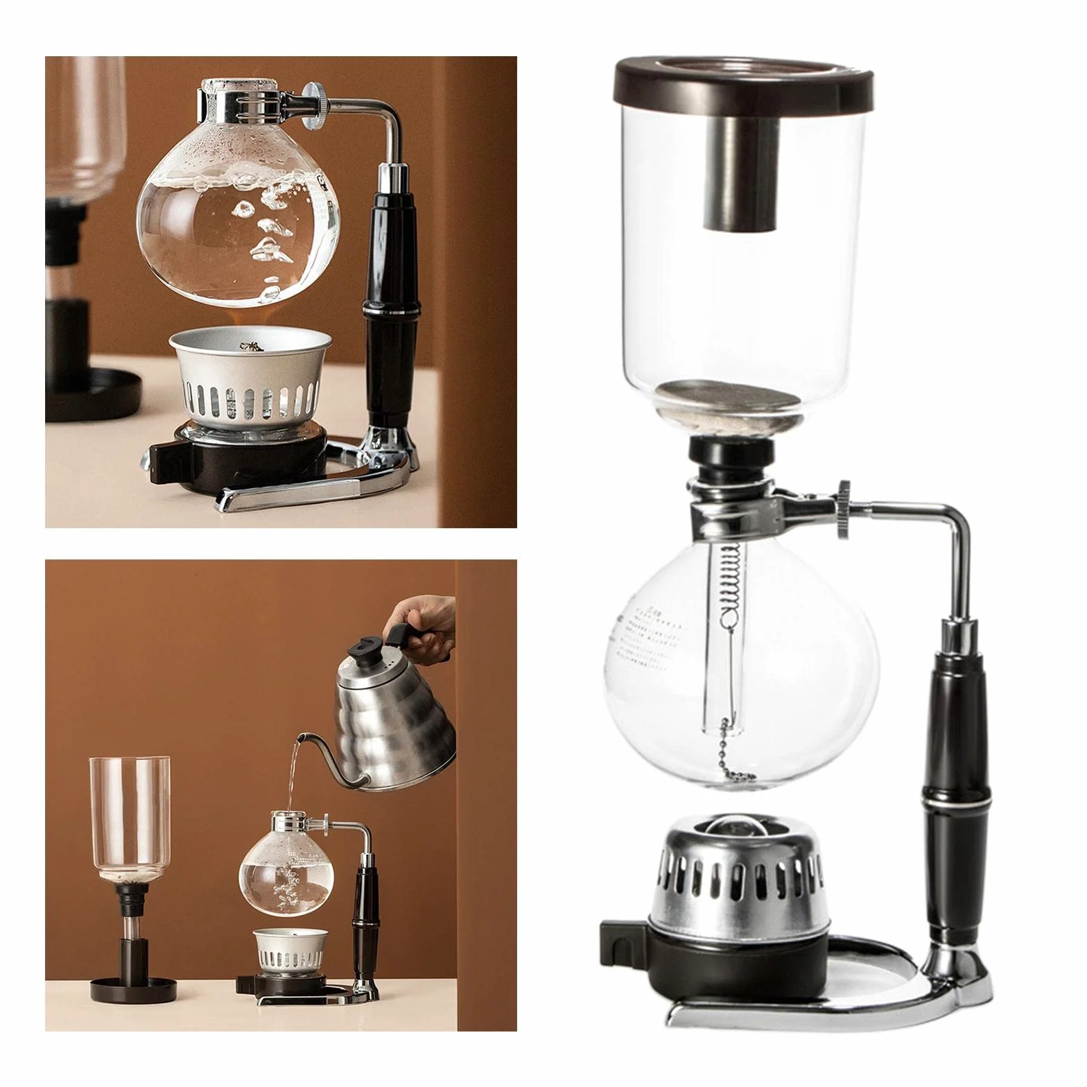 MagiDeal Siphon Cafetière Machines à sous vide pour Bar Home Kitchen Gift, 160x110x360mm