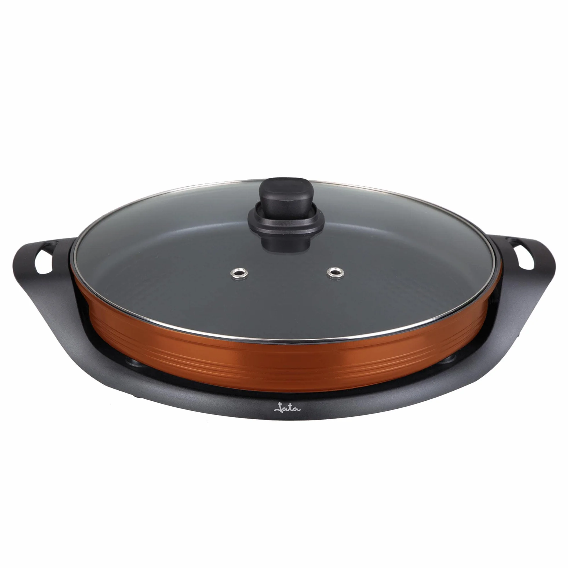 Jata JEPE1639 Poêle à paella électrique anti-adhésive de 38 cm de diamètre et 5 cm de profondeur Chaleur uniforme sur toute la surface 2000 W