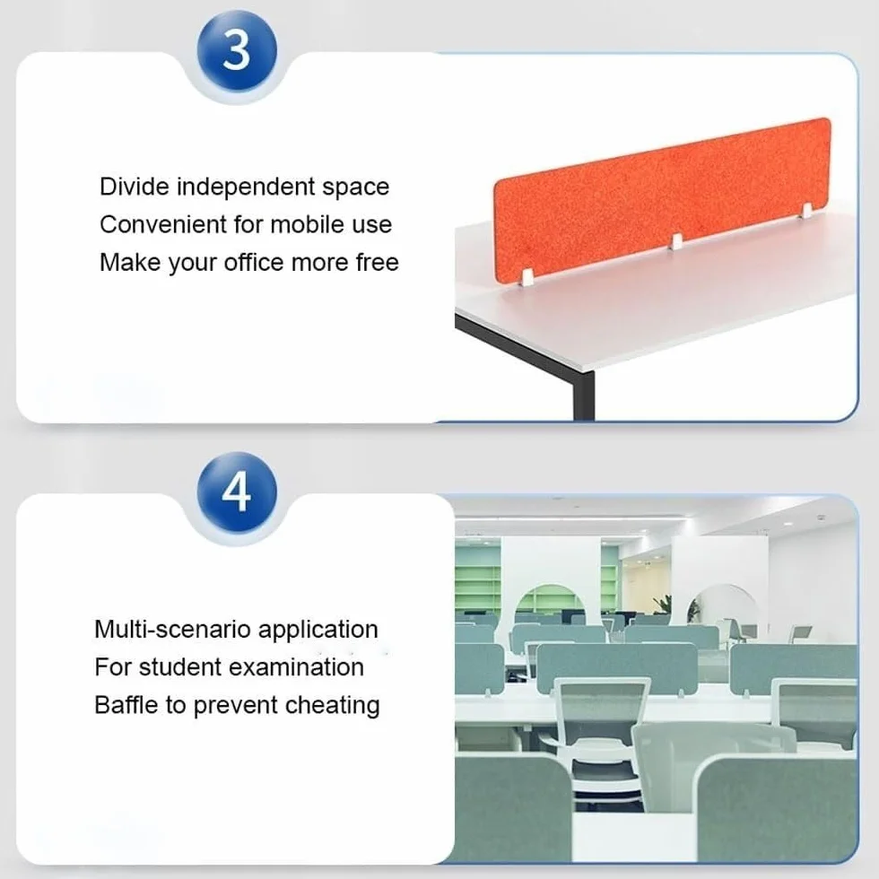 Séparateur de Bureau, Panneau de Confidentialité Acoustique Anti-Bruit, Cloison de Table Debout, pour Bureau Salle de Classe Étudiants Protection de la Vie Privée(Dark Grey,30x120cm)