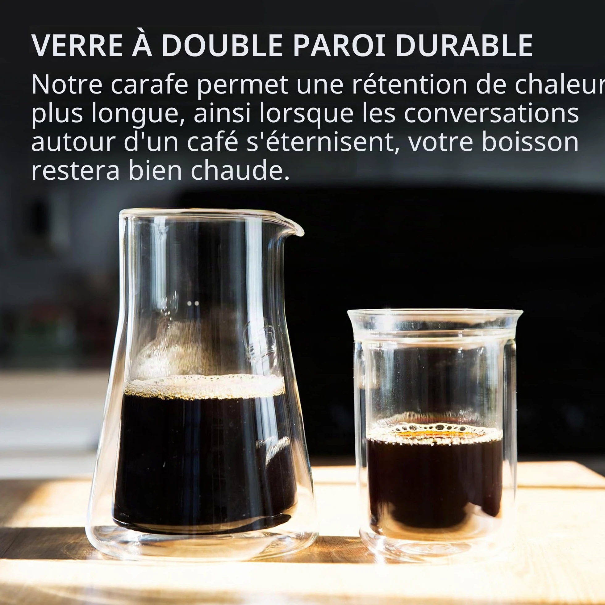Fellow Stagg | Carafe à café à double paroi | Récipient pour préparation manuelle du café | Carafe en verre borosilicate soufflé à la main, pichet transparent | 600 ml