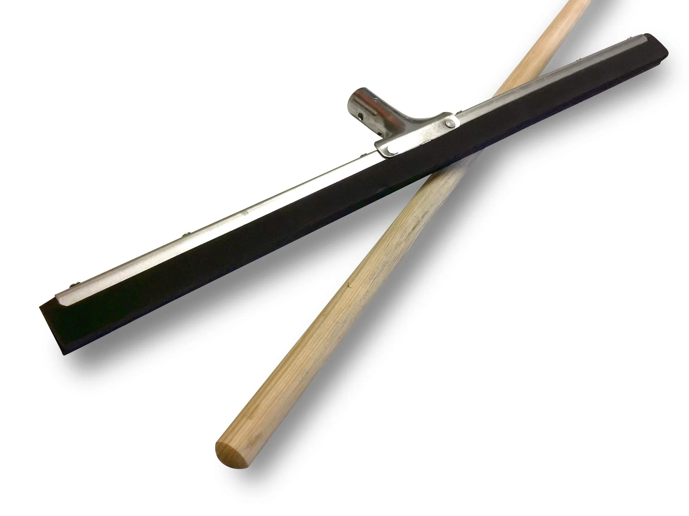 Raclot Balai raclette extracteur d'eau pour Sol | Longueur 60 cm | Caoutchouc Mousse Noire 2 Lames | Manche Bois 1,20 m | Kibros 1560Mb
