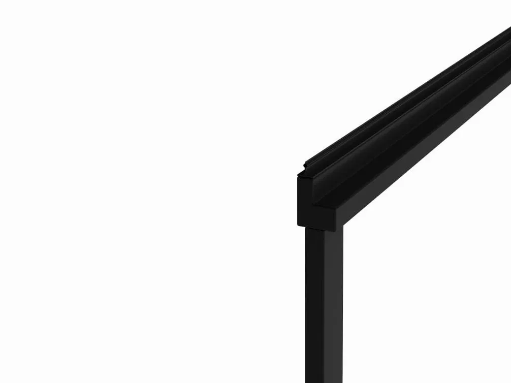 Vente-unique - Pare baignoire coulissant noir mat avec porte serviette - 120x140 cm - WAIMEA