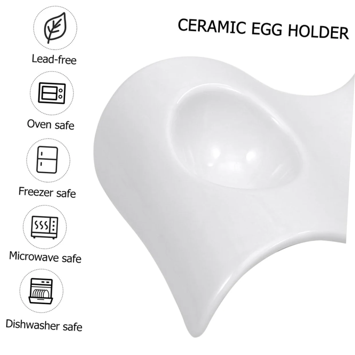 Ciieeo Coquetiers Créatifs 6 Pièces en Céramique Blanche pour Œufs | Format de Table Moderne, Lot de Six, Entretien Facile, Maintien des Œufs Durs Mini Amuse-bouches